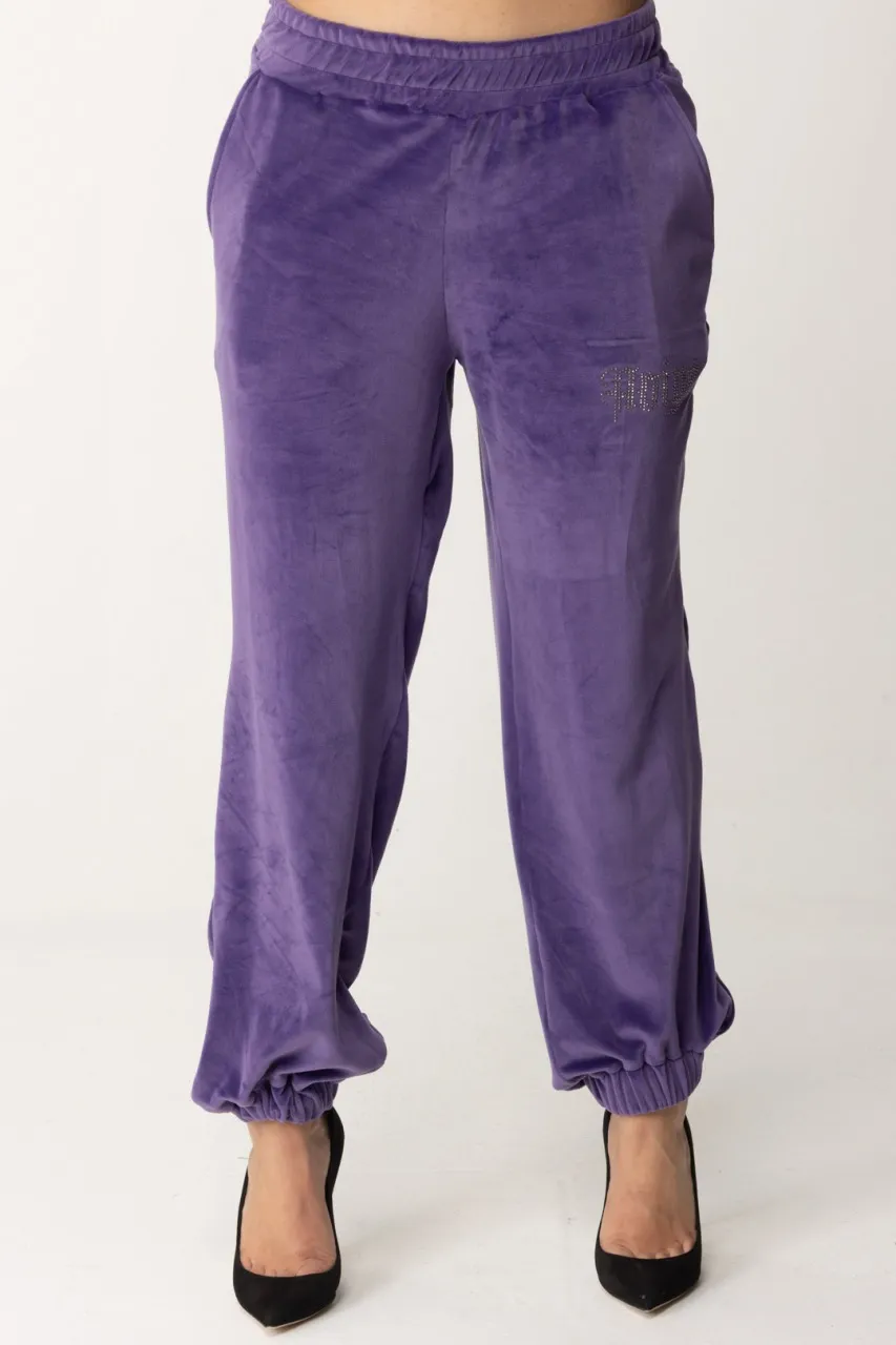 Pantaloni jogging in ciniglia PURPLE RAIN