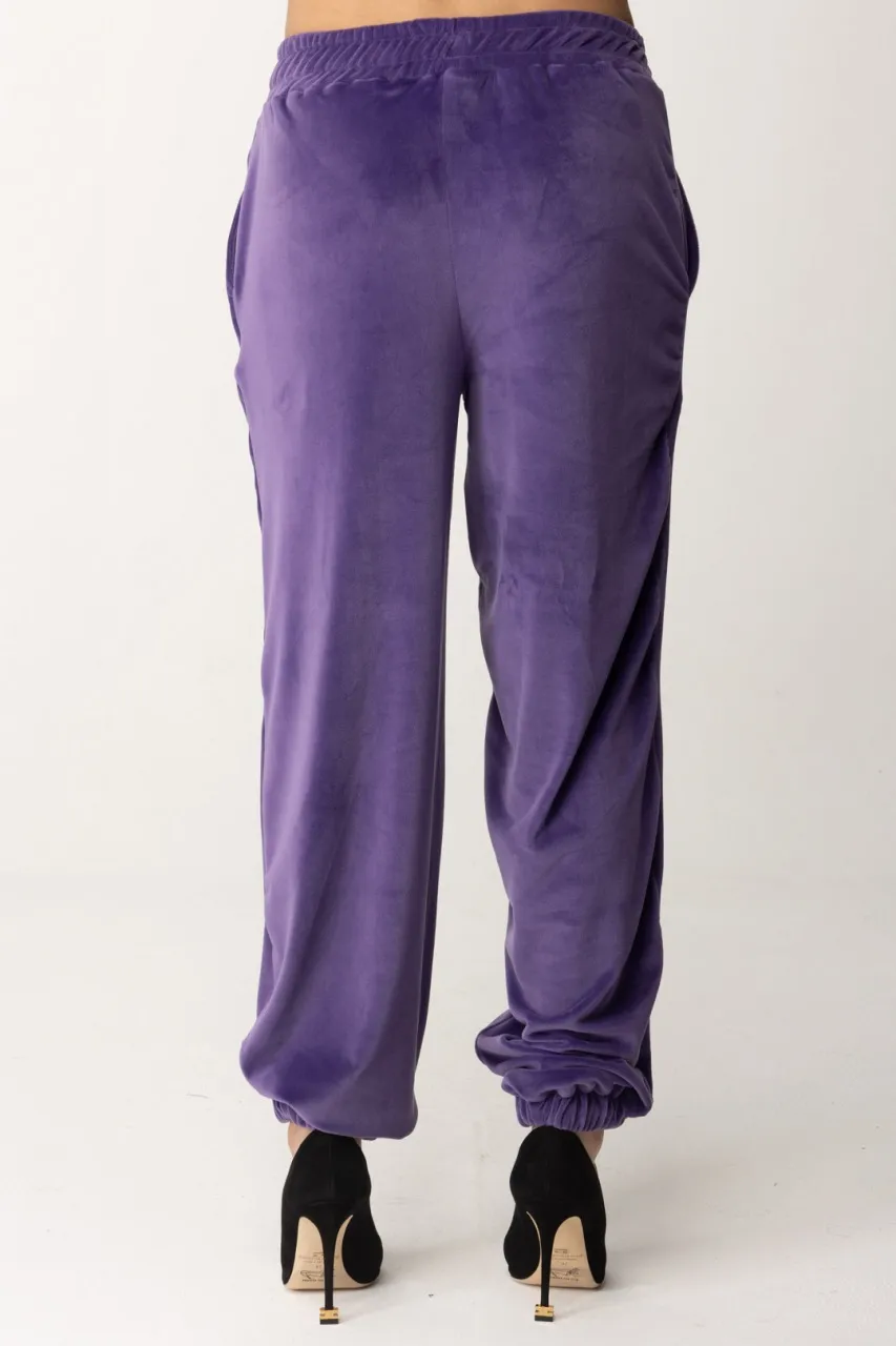 Pantaloni jogging in ciniglia PURPLE RAIN