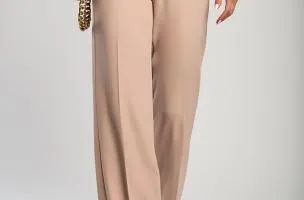 Pantaloni lunghi eleganti con gamba dritta, beige