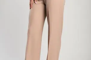 Pantaloni lunghi eleganti con gamba dritta, beige