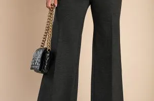 Pantaloni lunghi eleganti con gamba dritta, di colore grigio