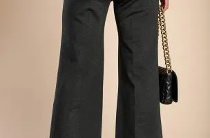 Pantaloni lunghi eleganti con gamba dritta, di colore grigio