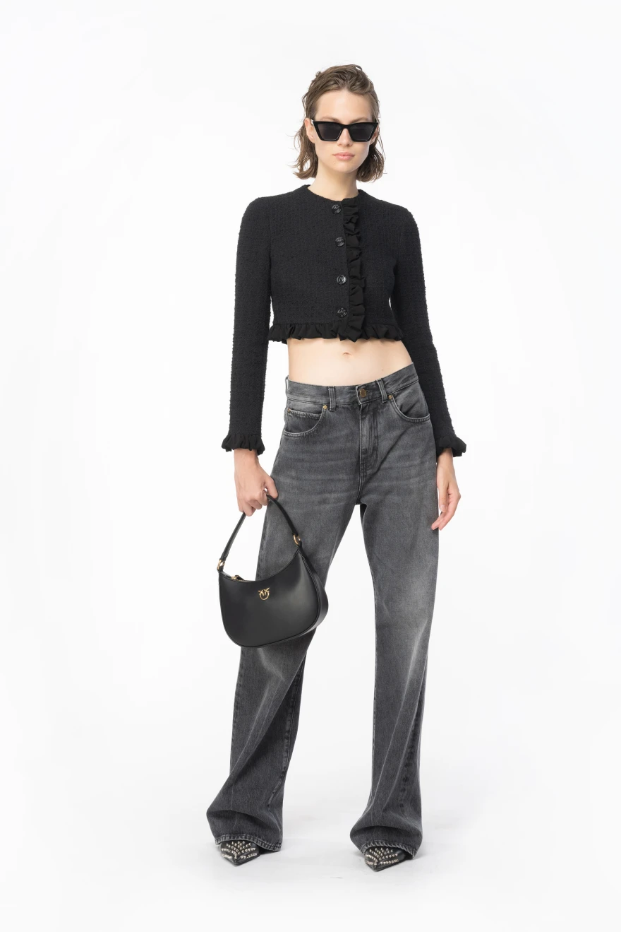 PINKO Giacca corta tweed con rouches