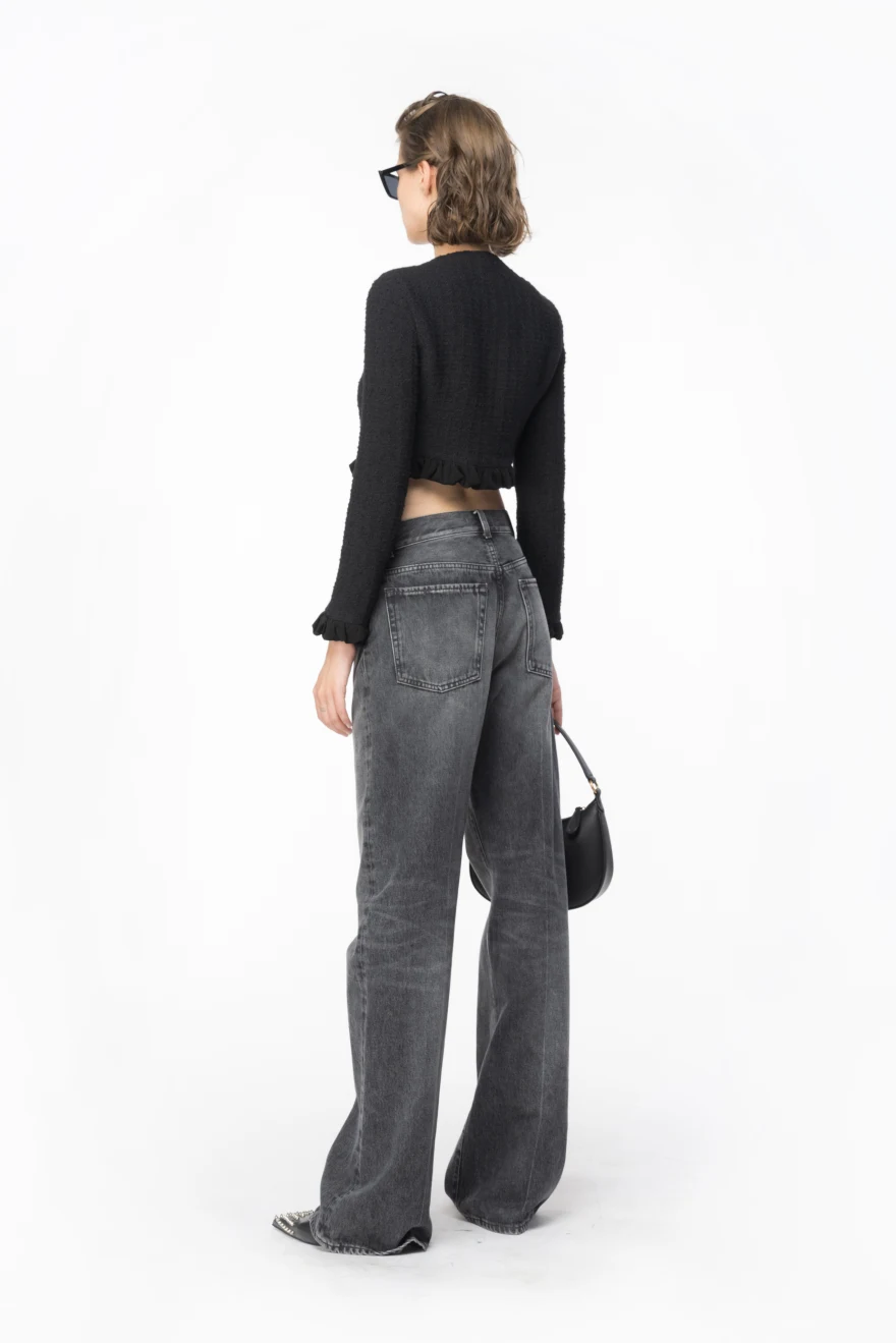 PINKO Giacca corta tweed con rouches