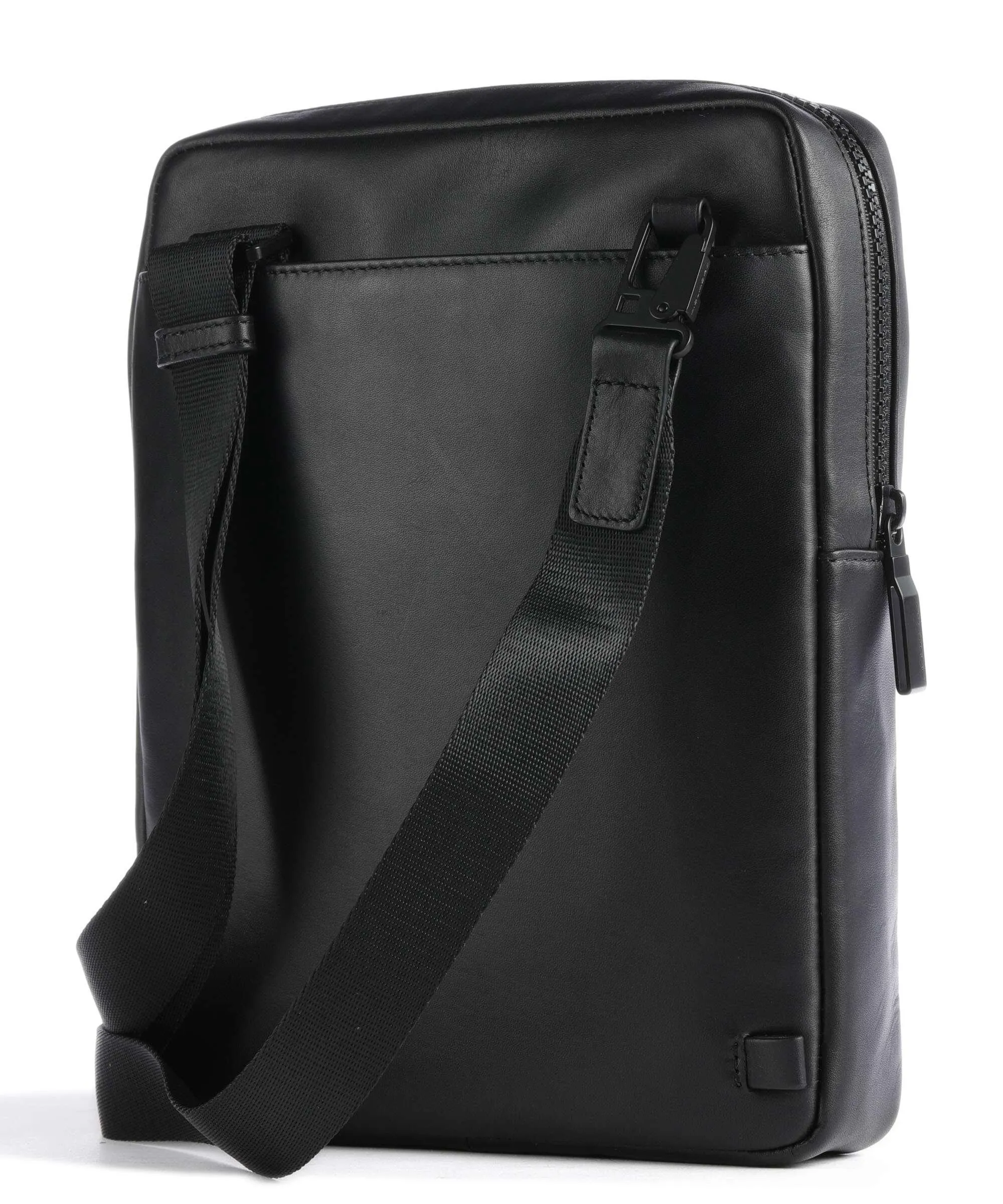  Piquadro AKRON Borsa a tracolla 10″ pelle a grana fine nero  