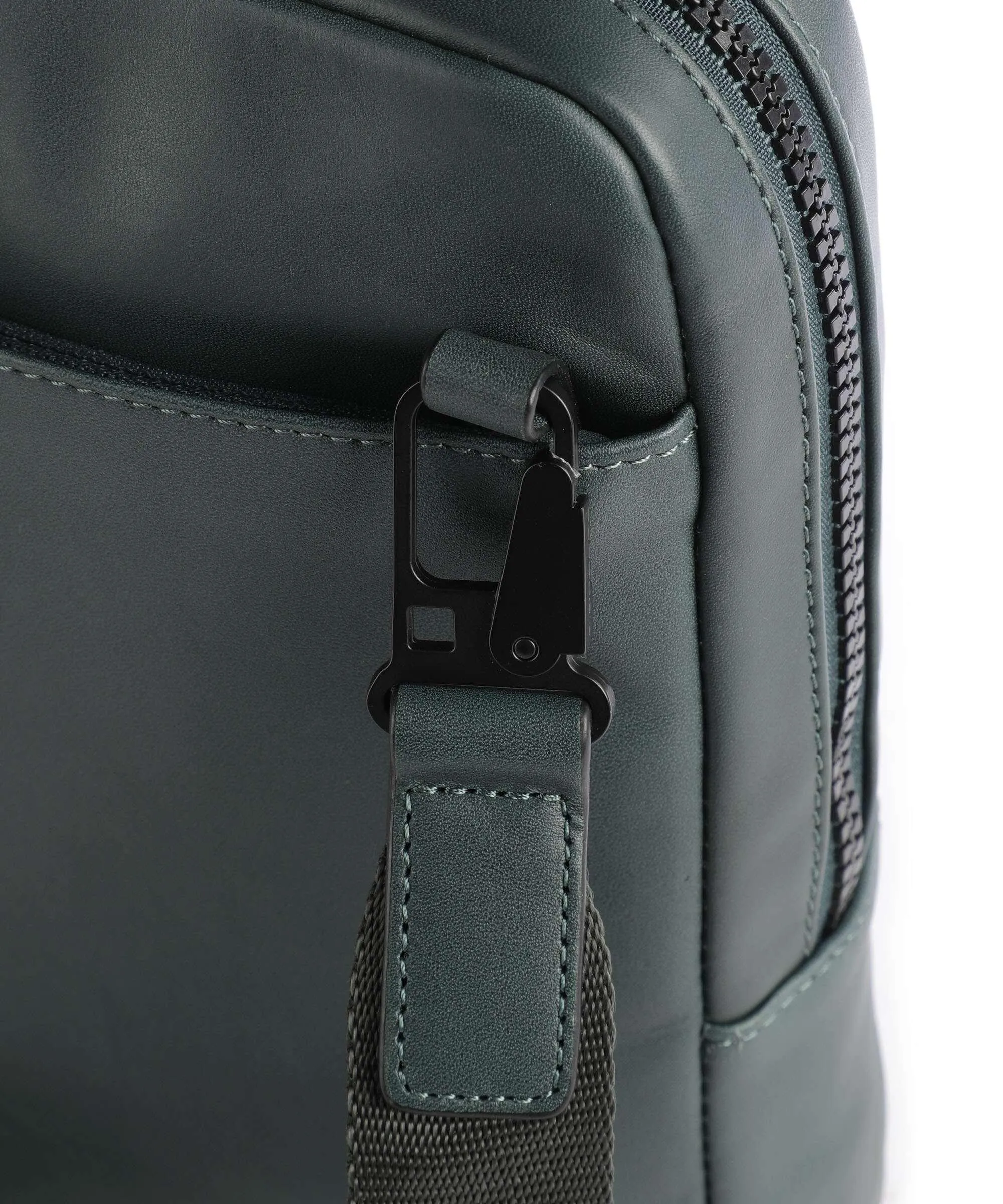  Piquadro P16 Borsa a tracolla 10″ pelle a grana fine verde scuro  