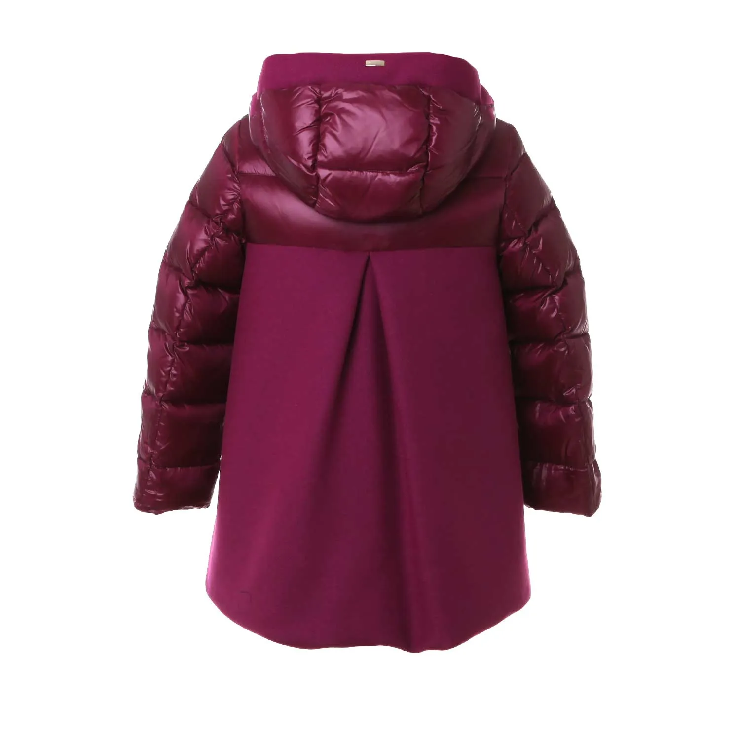 Piumino Burgundy In Nylon E Lana Bambina