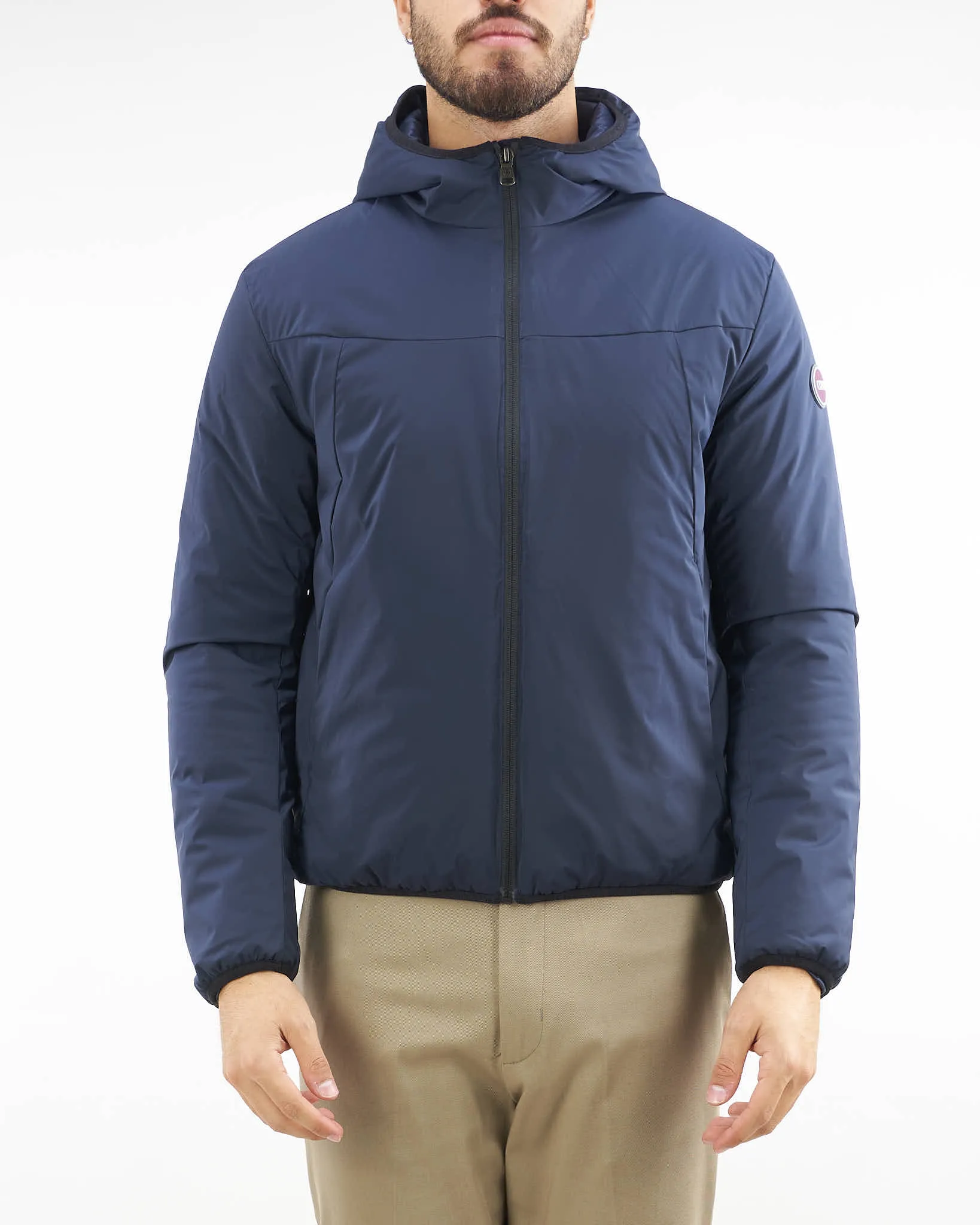Piumino con cappuccio in tessuto stretch Colmar