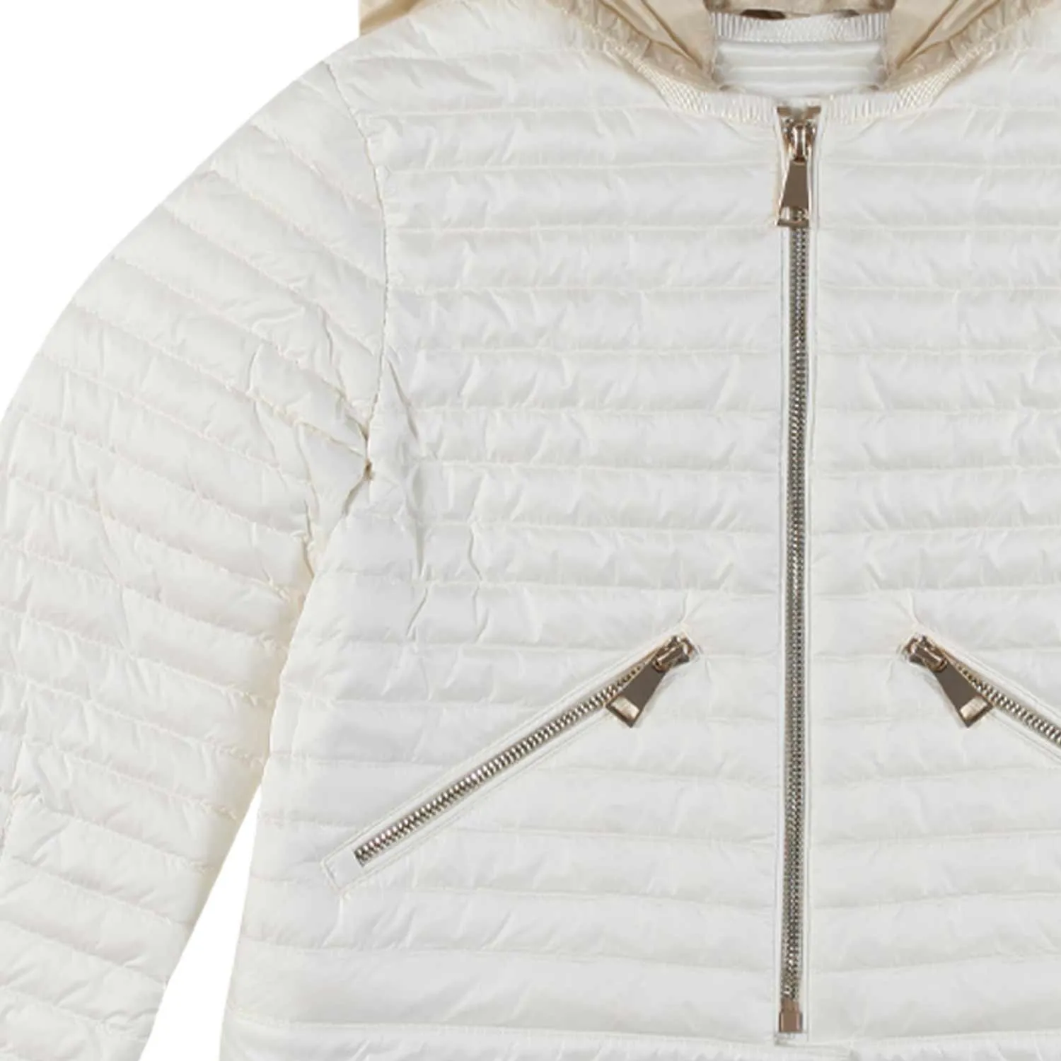 Piumino Leggero Pourtet Bianco Caldo E Beige