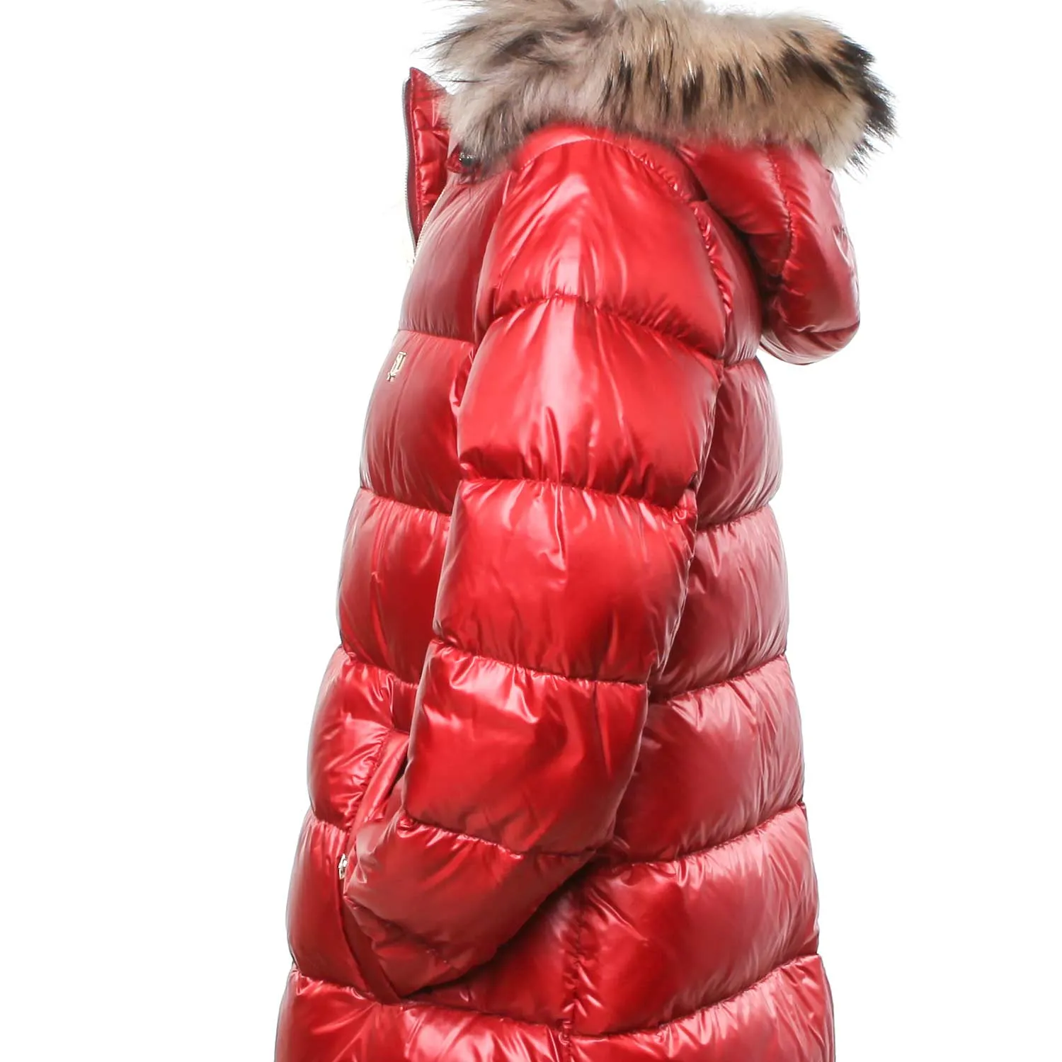 Piumino Lungo Rosso Mattone Bambina E Teen