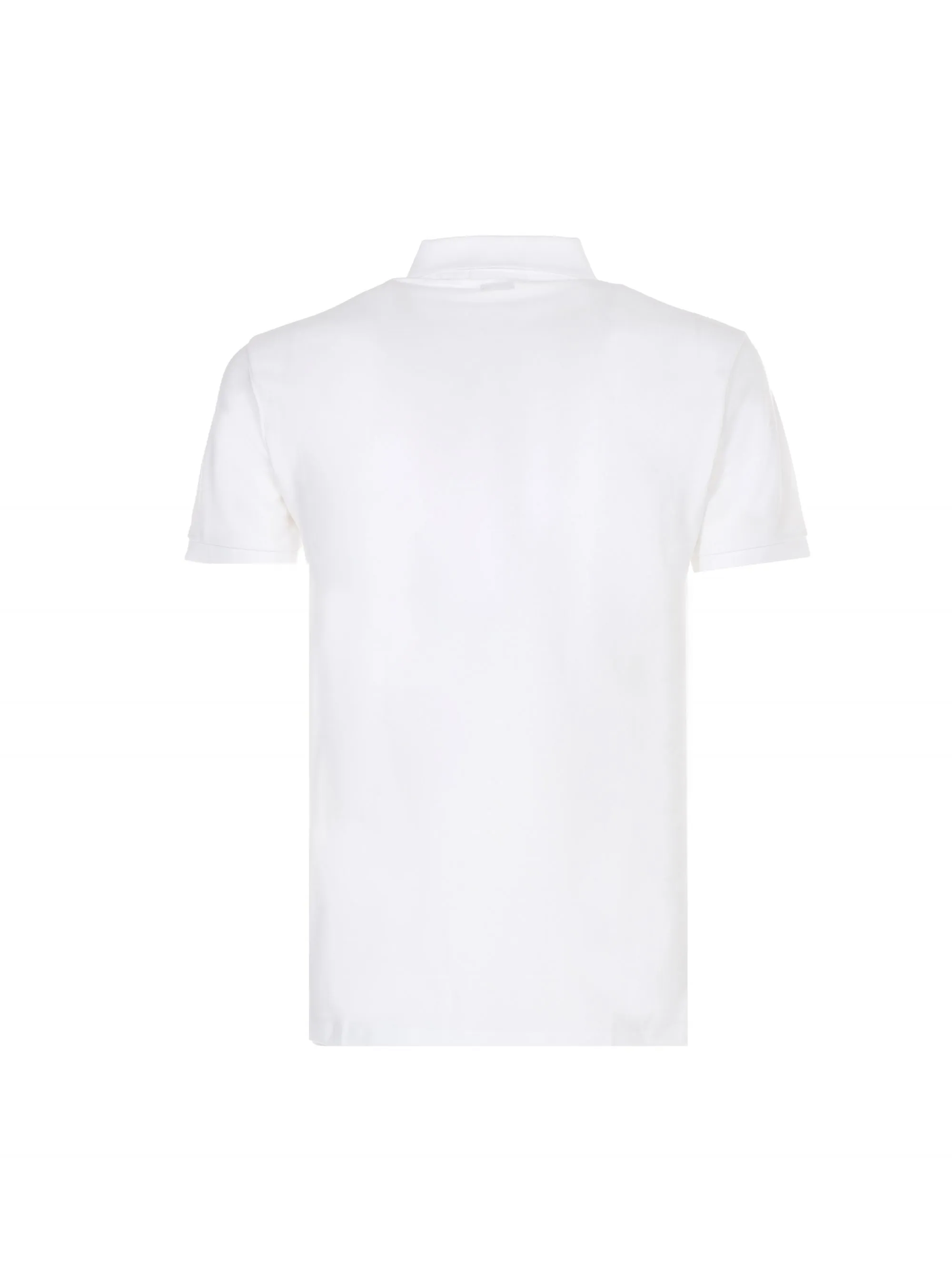 POLO BIANCA SLIM FIT IN COTONE CON RICAMO LOGO FRONTALE