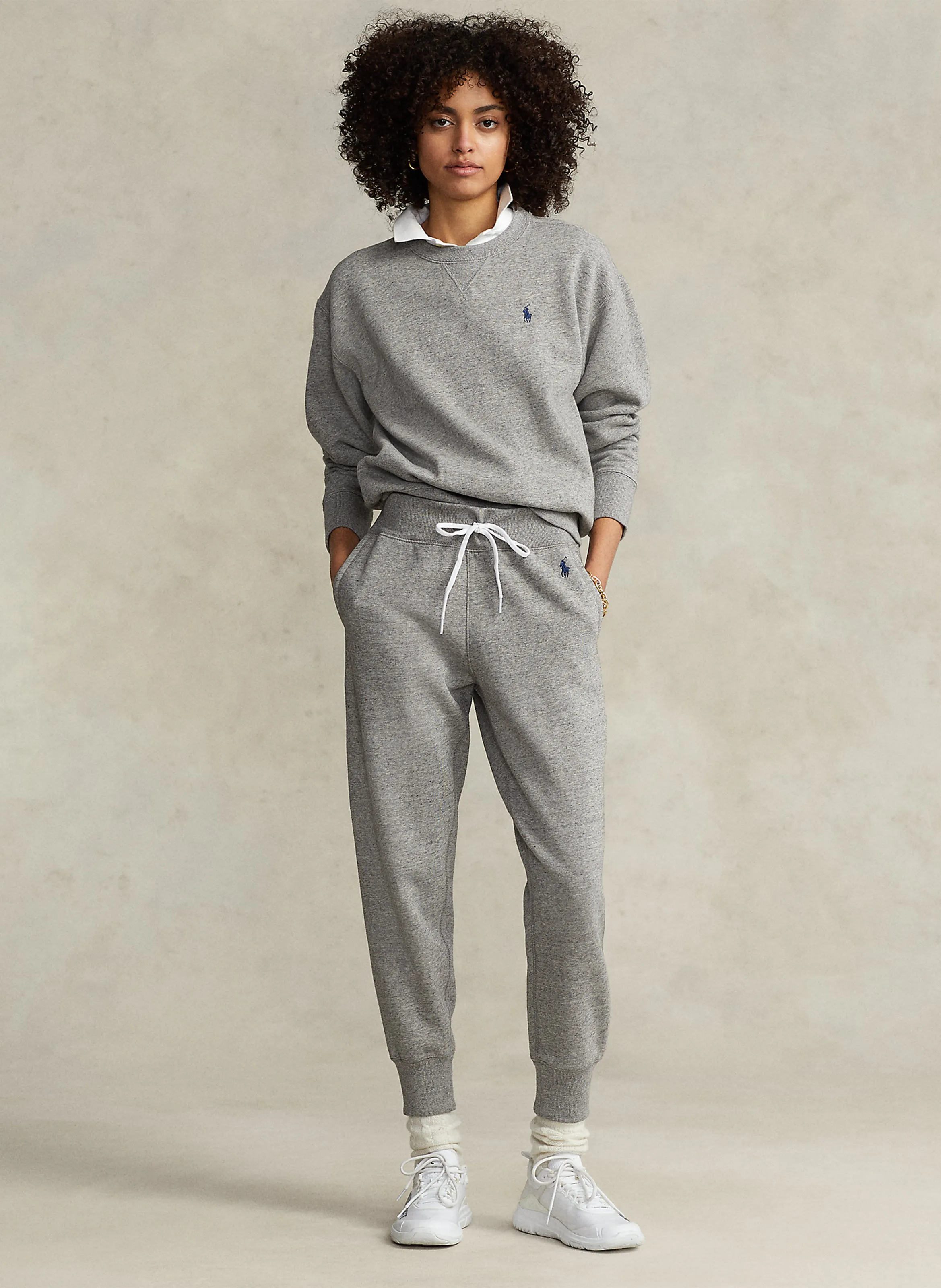  POLO RALPH LAUREN   Felpa ampia in misto cotone | Grigio