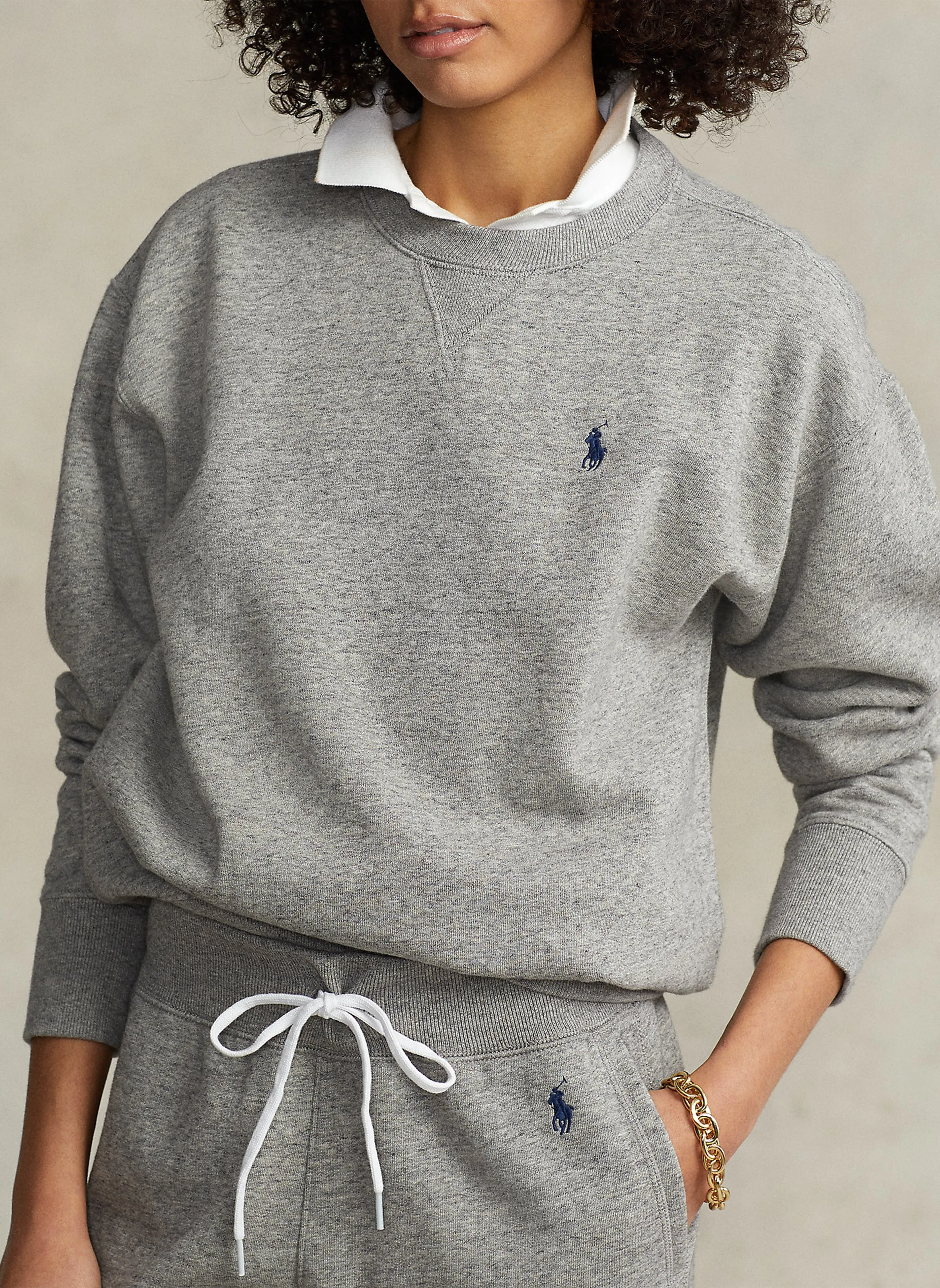  POLO RALPH LAUREN   Felpa ampia in misto cotone | Grigio