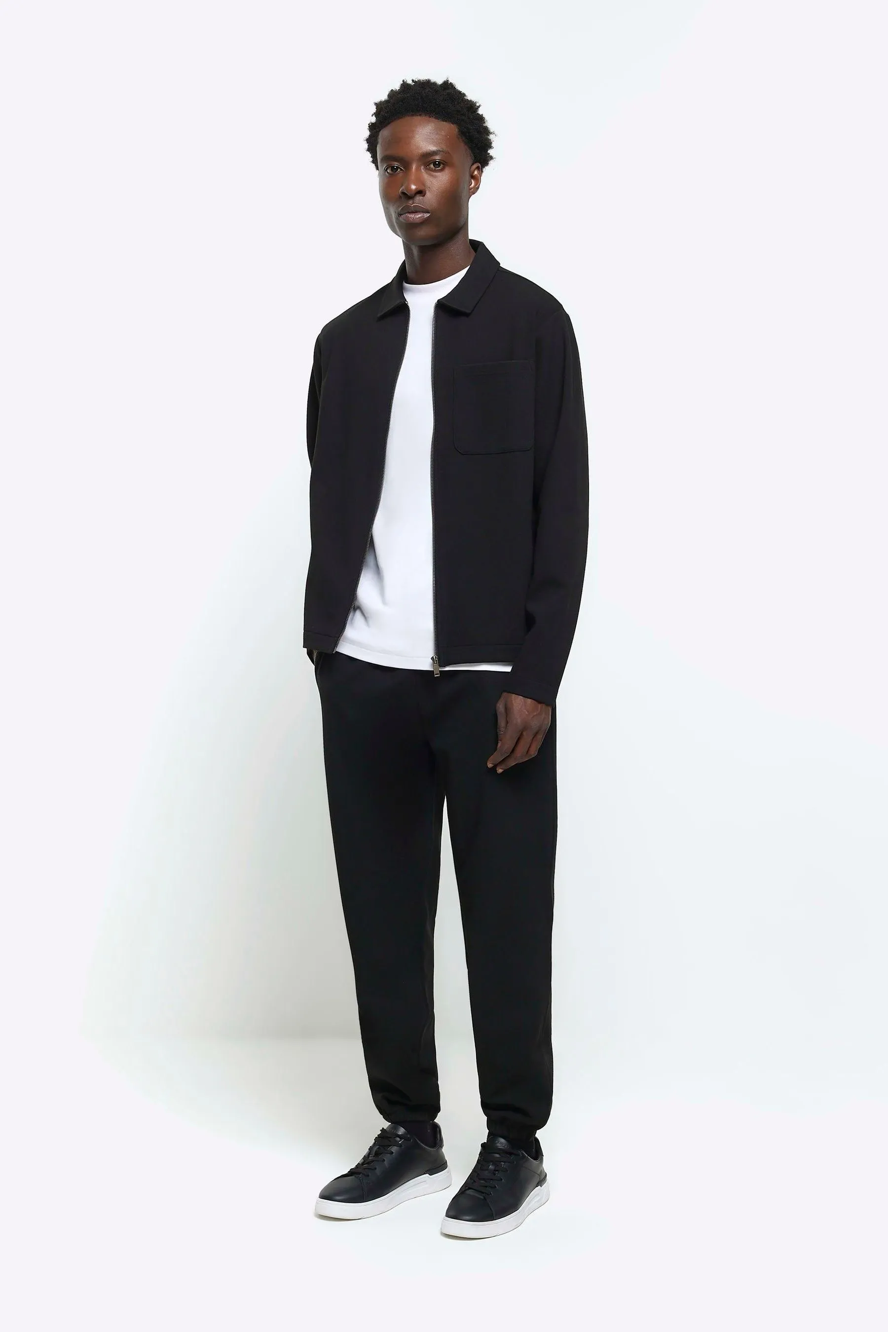 River Island - Pantaloni da jogging elegante elasticizzato testurizzato