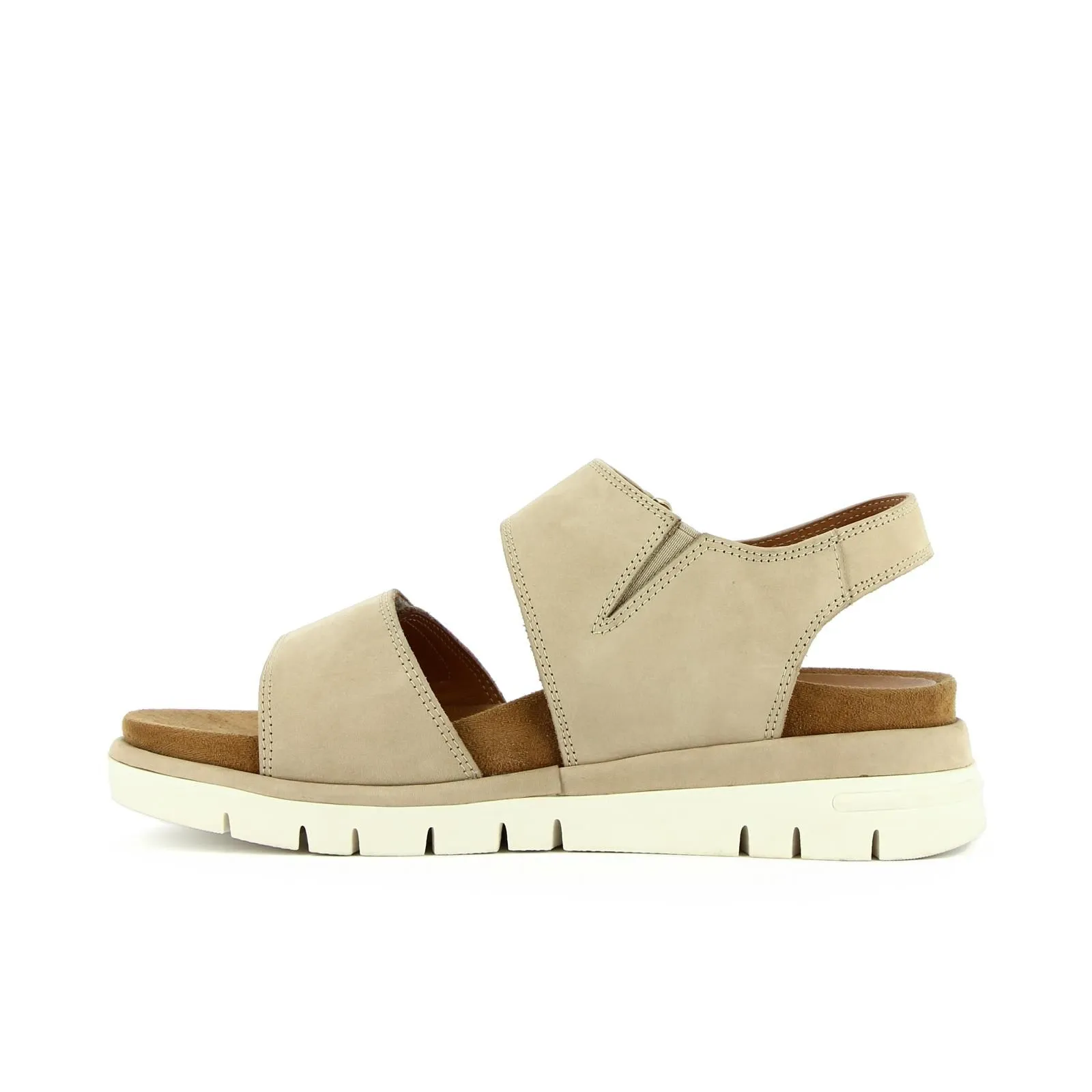 Sandali casual beige in pelle
