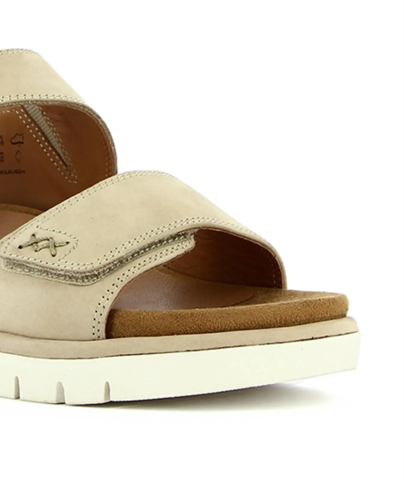 Sandali casual beige in pelle