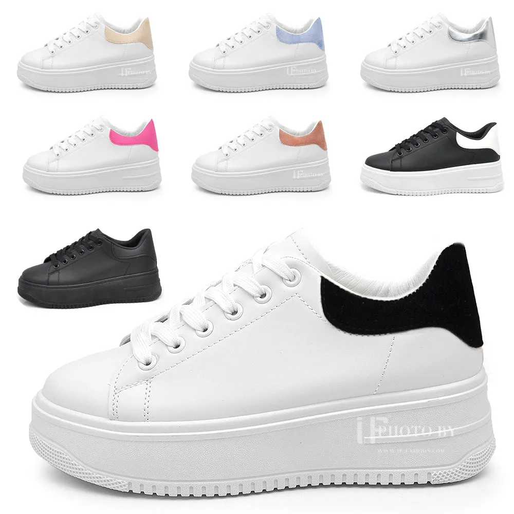 Scarpe Da Ginnastica Sportive Sneaker Bianche Donna Platform Zeppa Rialzo 677