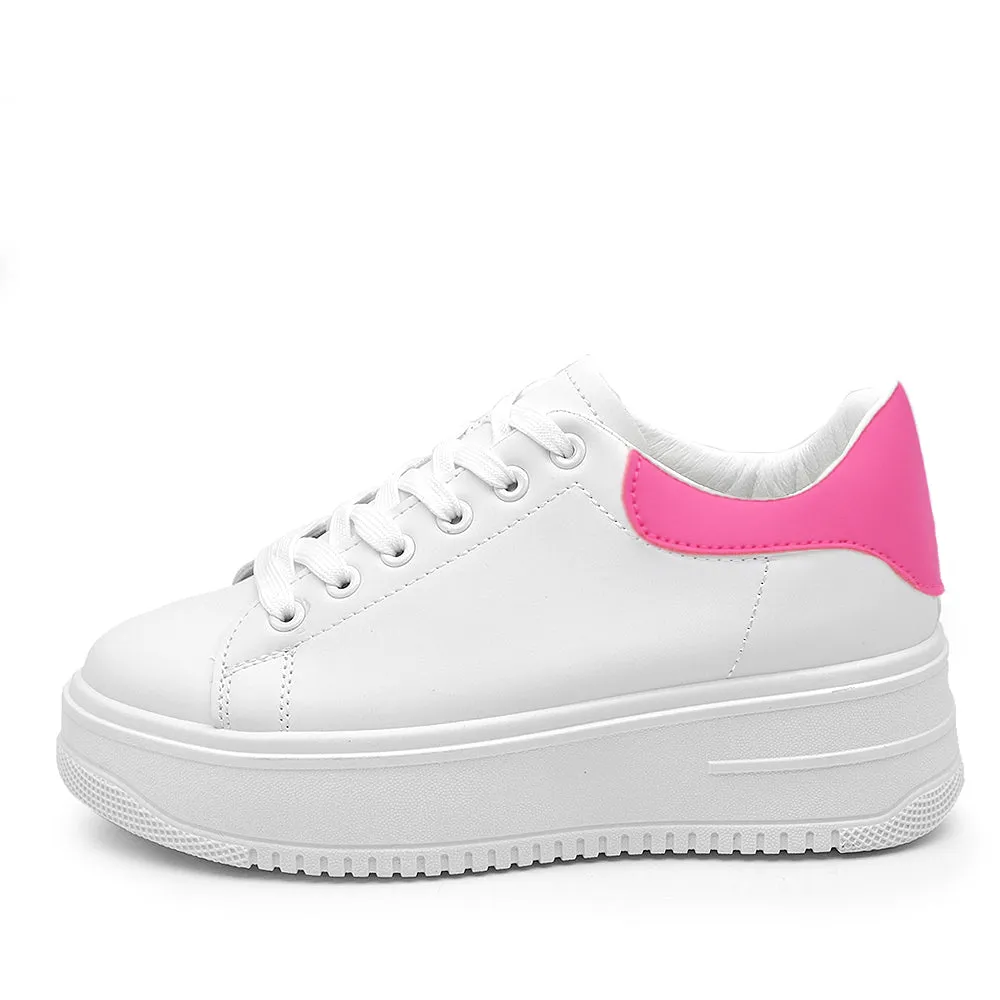 Scarpe Da Ginnastica Sportive Sneaker Bianche Donna Platform Zeppa Rialzo 677