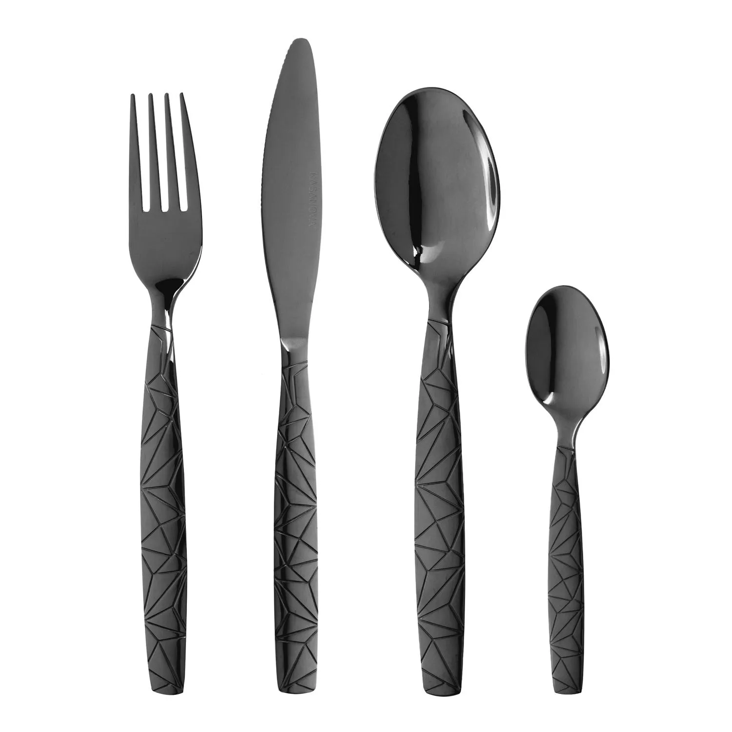 Set 24 posate nere in acciaio inox - Matrix 
