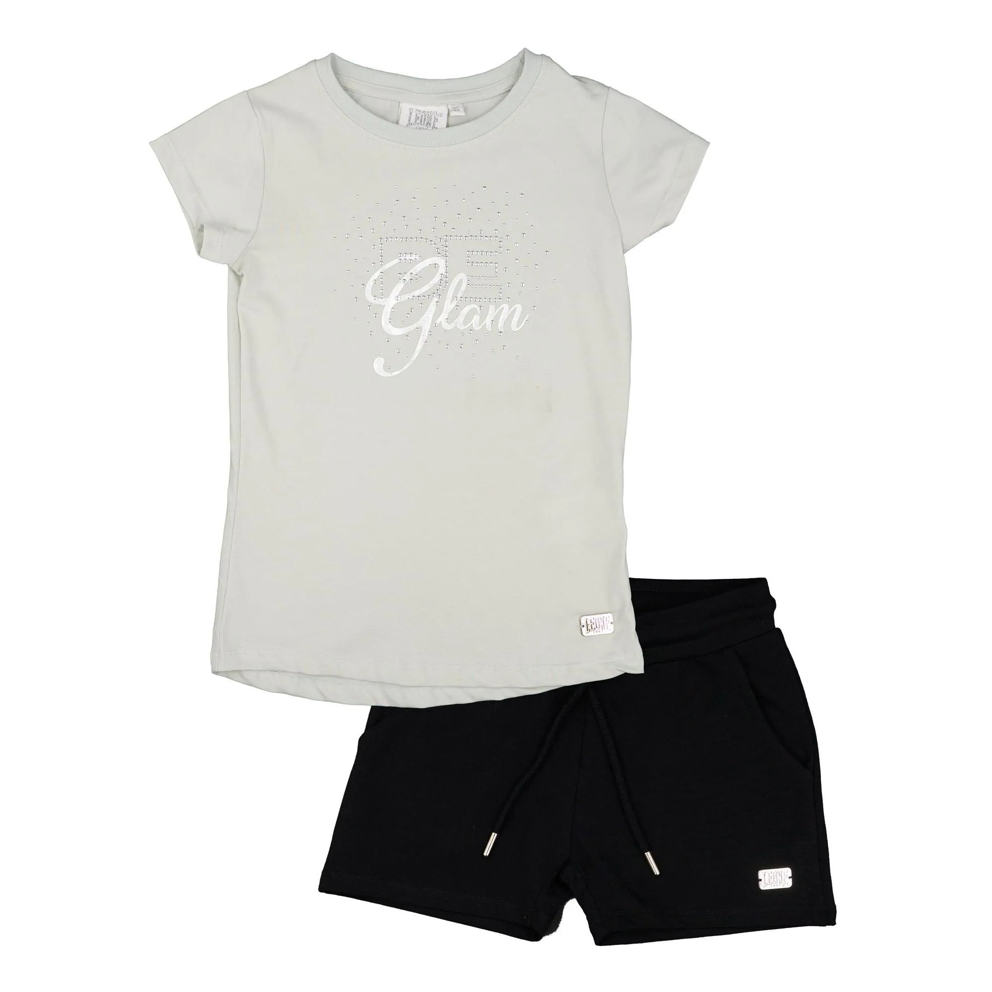 Set completo da bambina con t-shirt e pantaloncini Leone Be Glam
