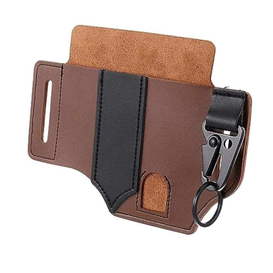 SHERCHPRY 1Pc Di Stoccaggio All’Aperto Marsupio Cinture In Pelle Scamosciata Per Gli Uomini Utensili In Pelle Portachiavi In ​​P