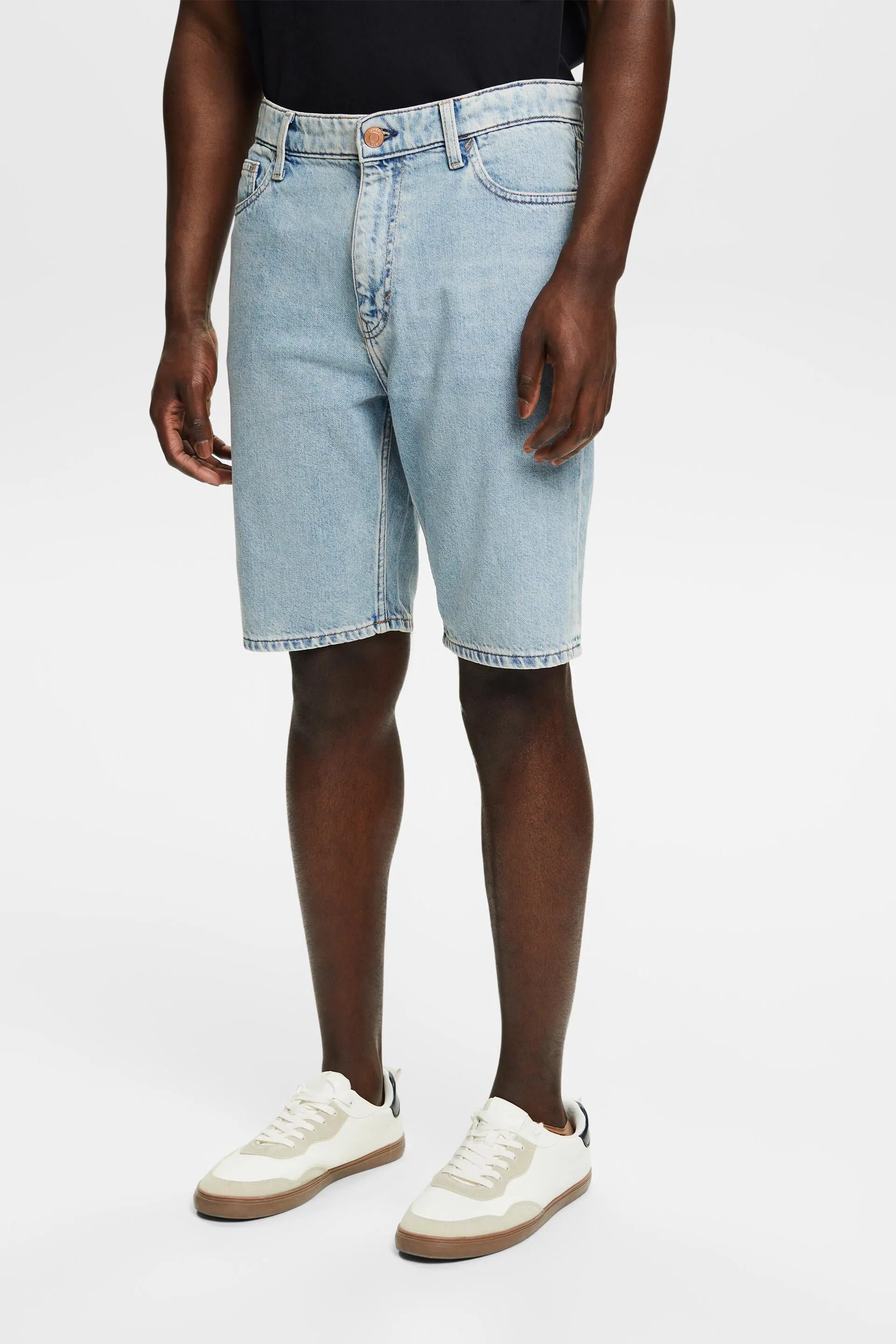 Shorts in denim relaxed fit a vita media