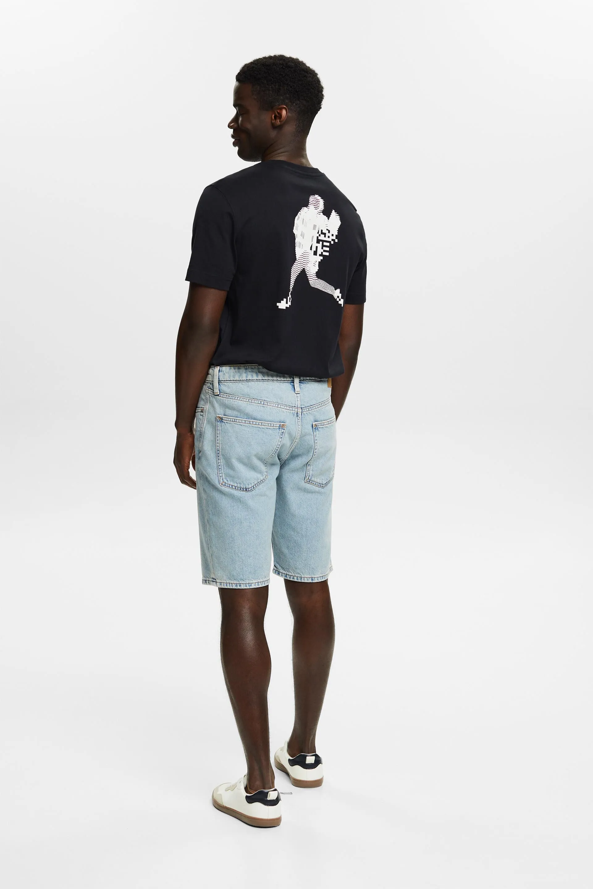 Shorts in denim relaxed fit a vita media