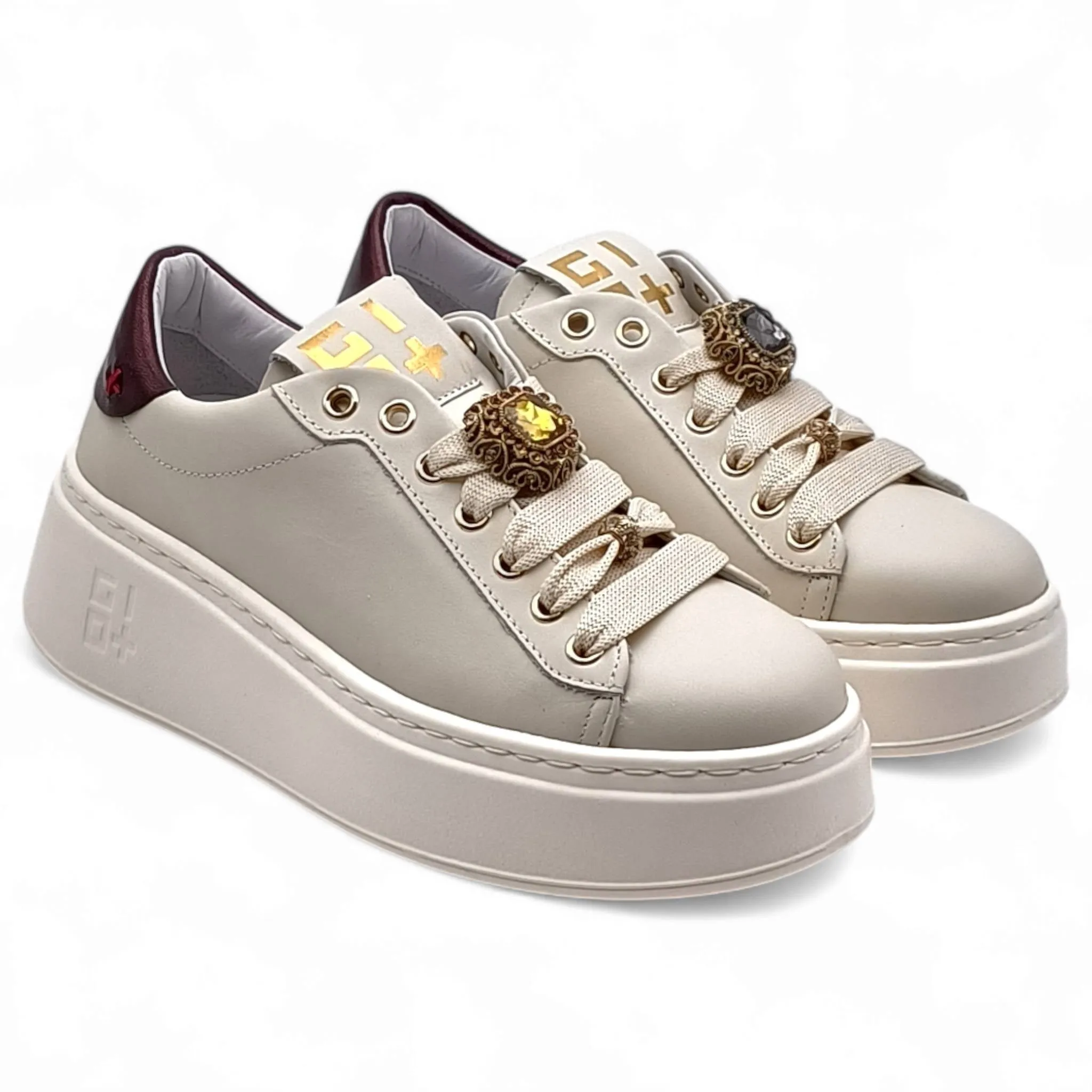 Sneaker Donna Gio+ PIA 250A combi latte/bottoni