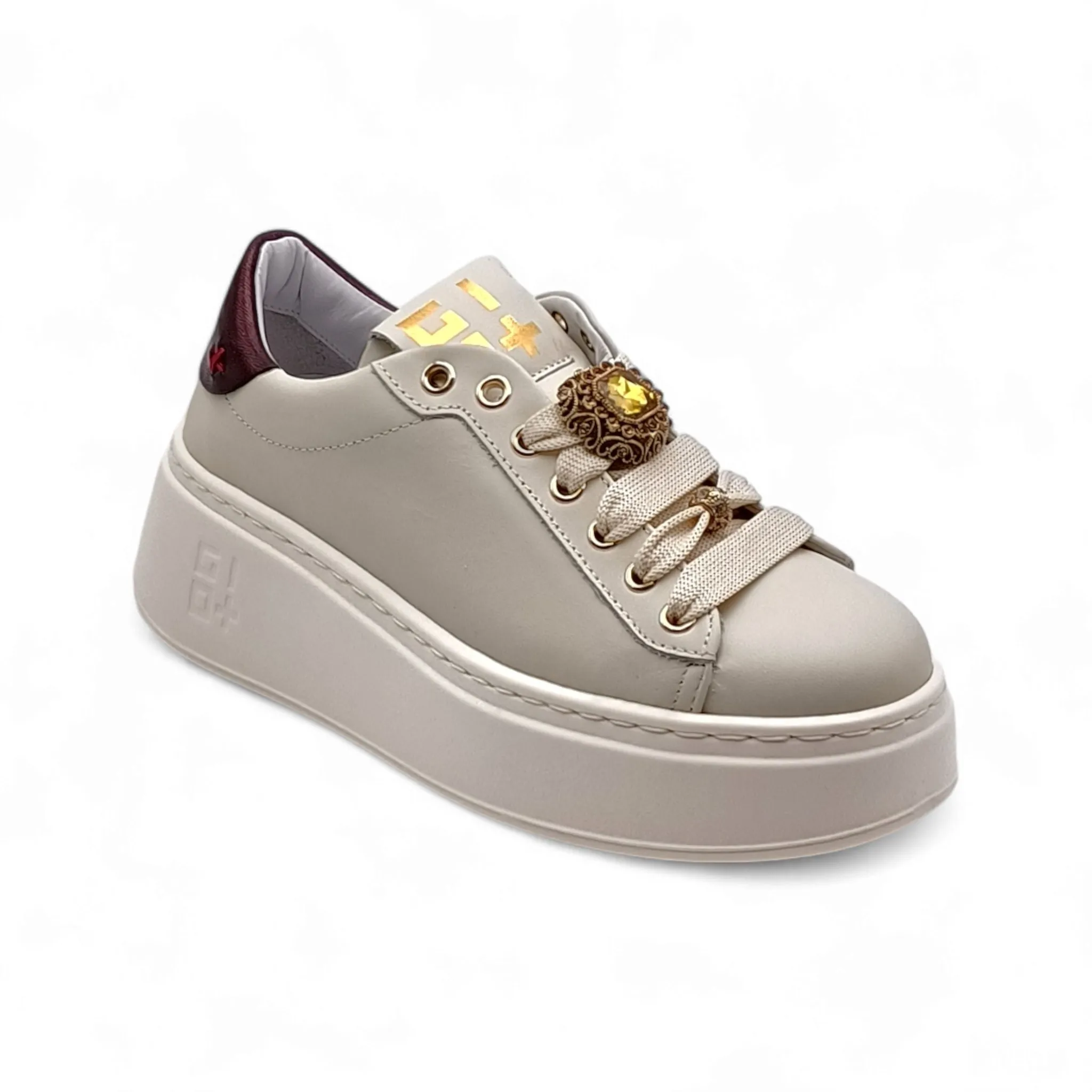 Sneaker Donna Gio+ PIA 250A combi latte/bottoni