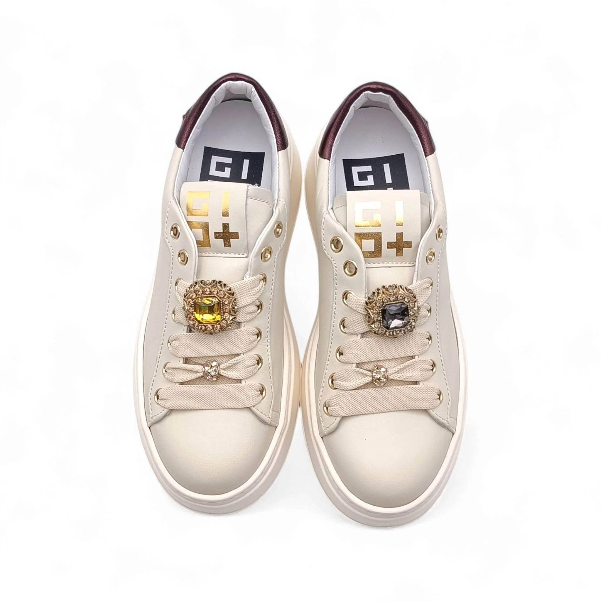 Sneaker Donna Gio+ PIA 250A combi latte/bottoni