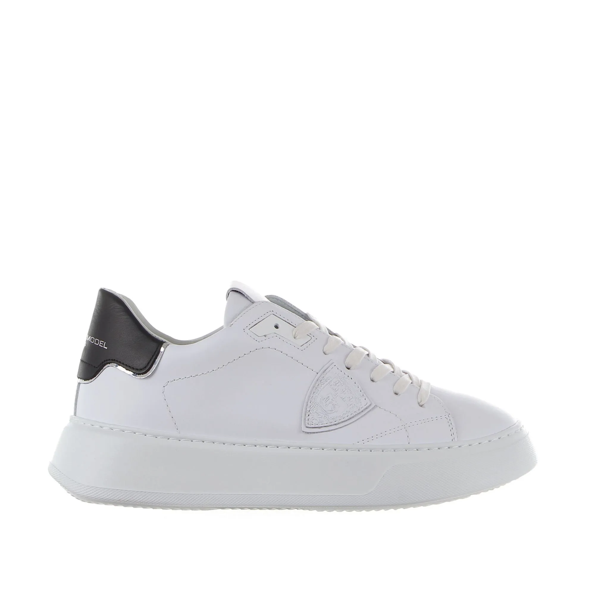 Sneaker temple low in pelle