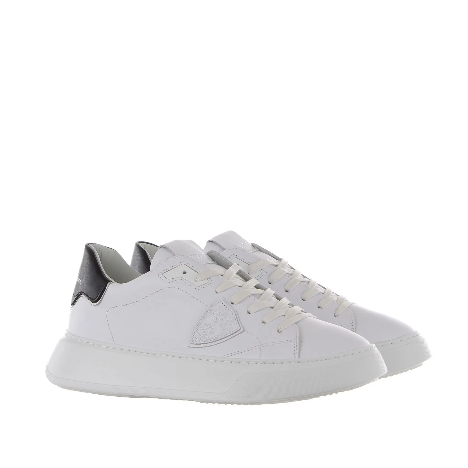 Sneaker temple low in pelle