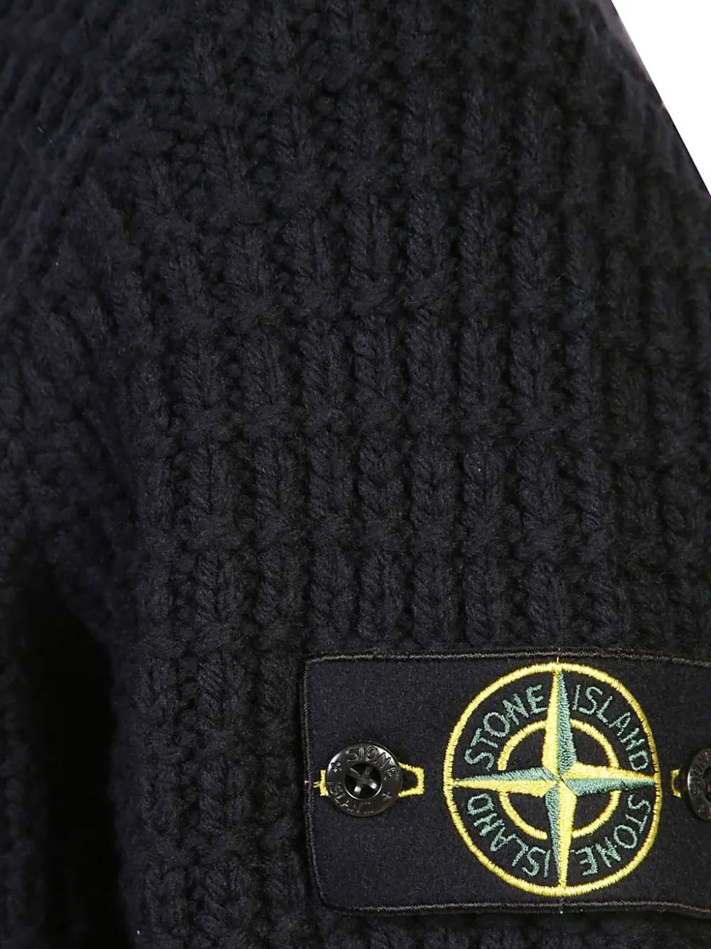 Stone Island-Maglione con applicazione Compass 3D