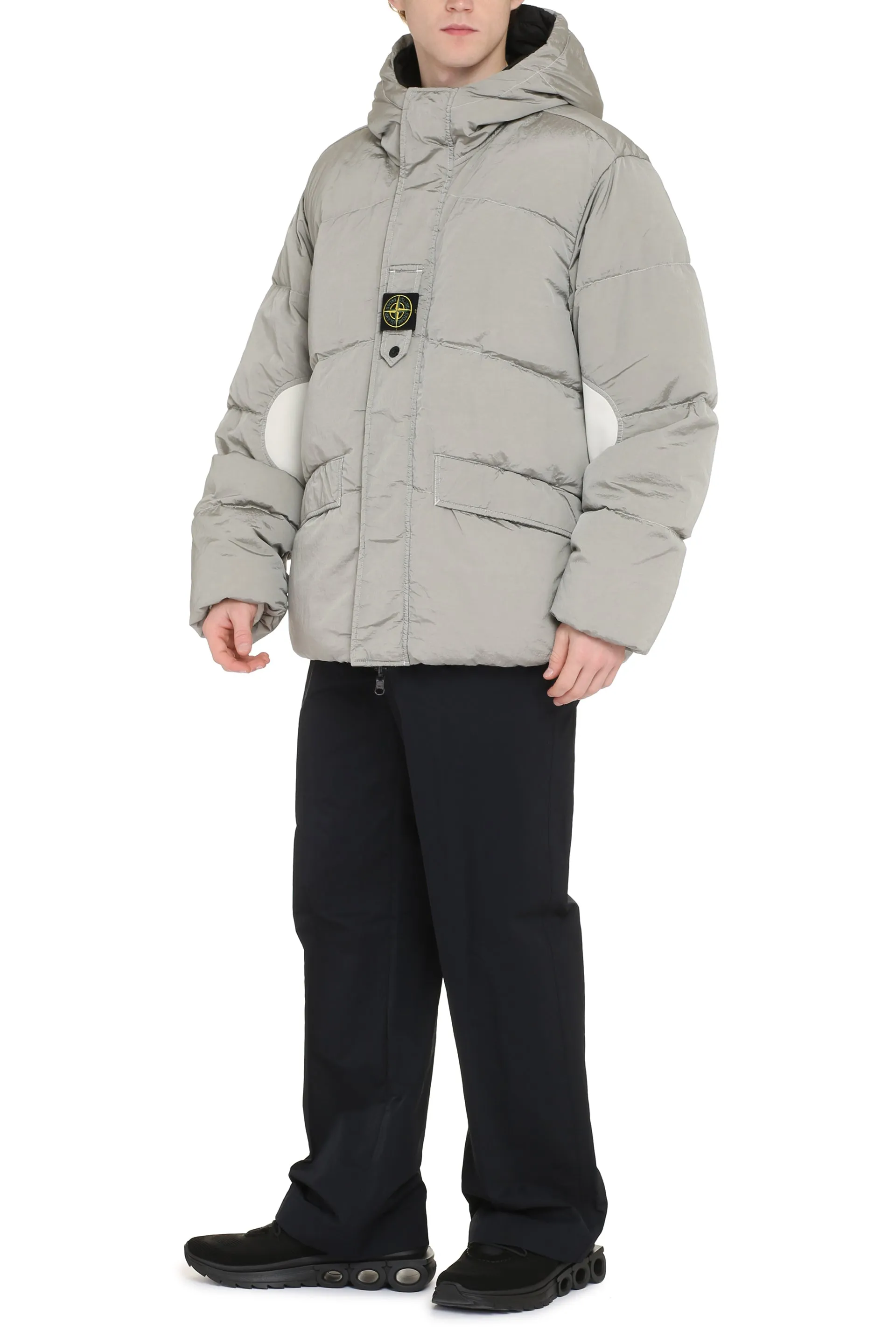 Stone Island Piumino in nylon con cappuccio