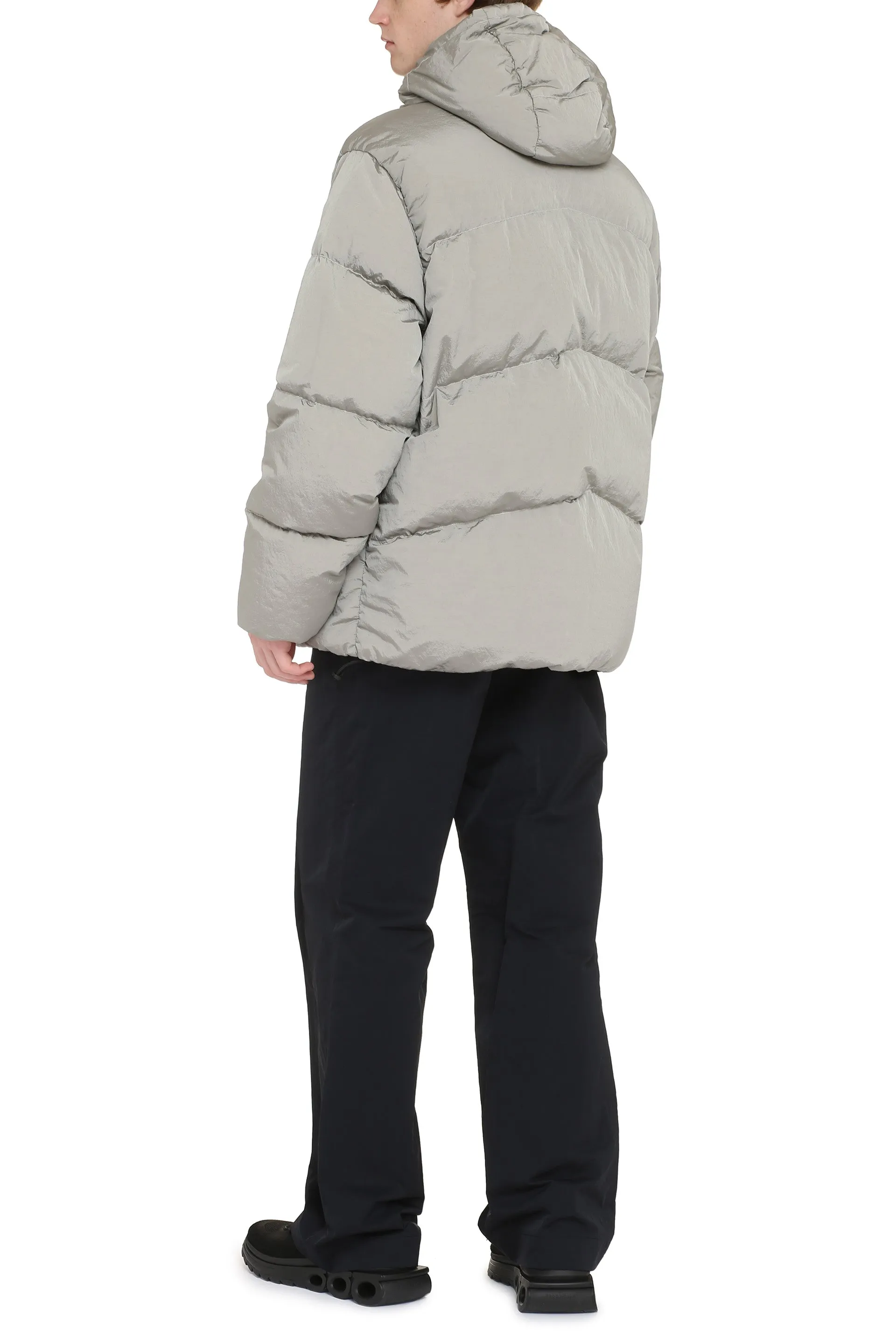 Stone Island Piumino in nylon con cappuccio