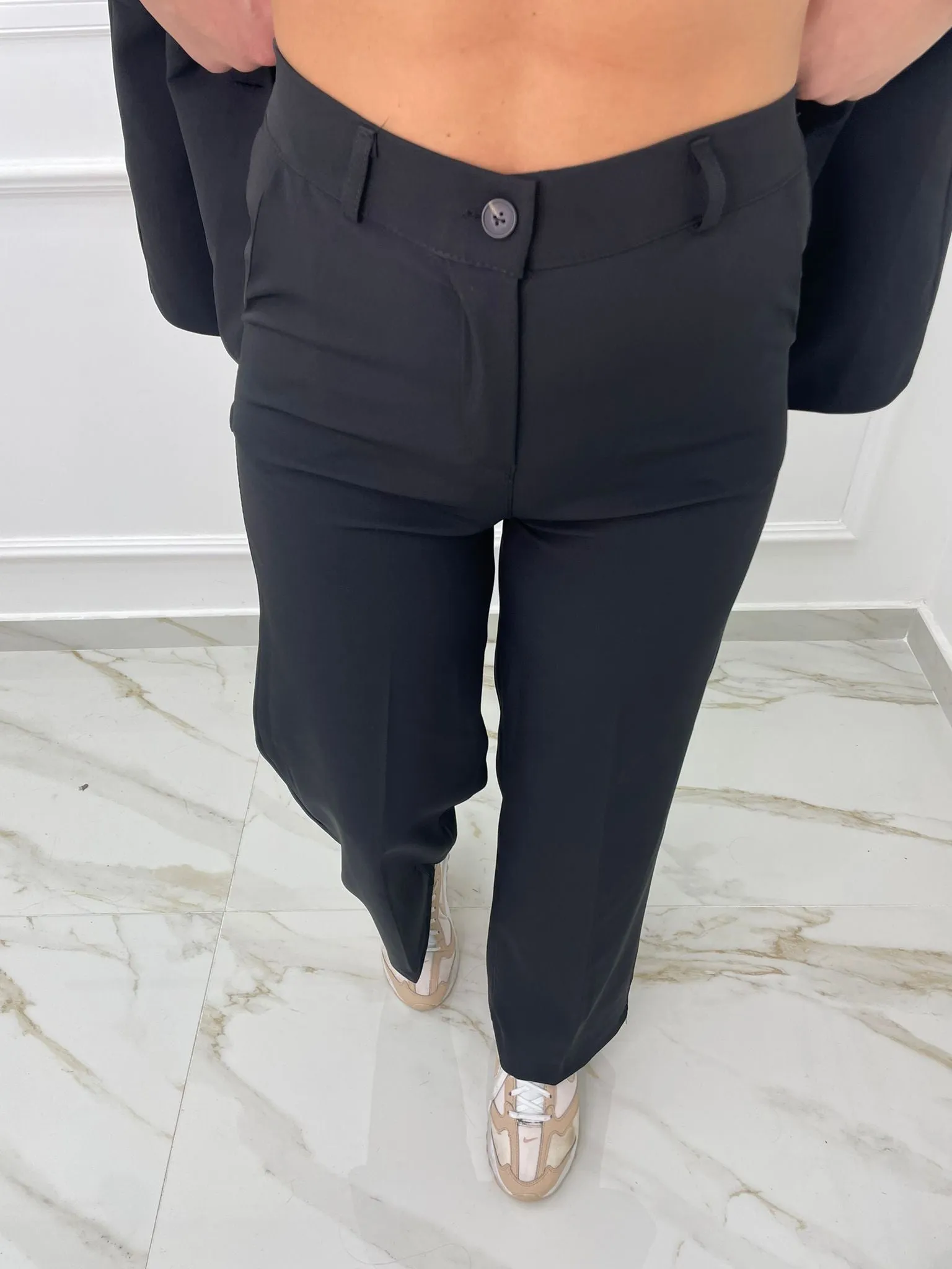 Tailleur tinta unita con giacca doppio petto
