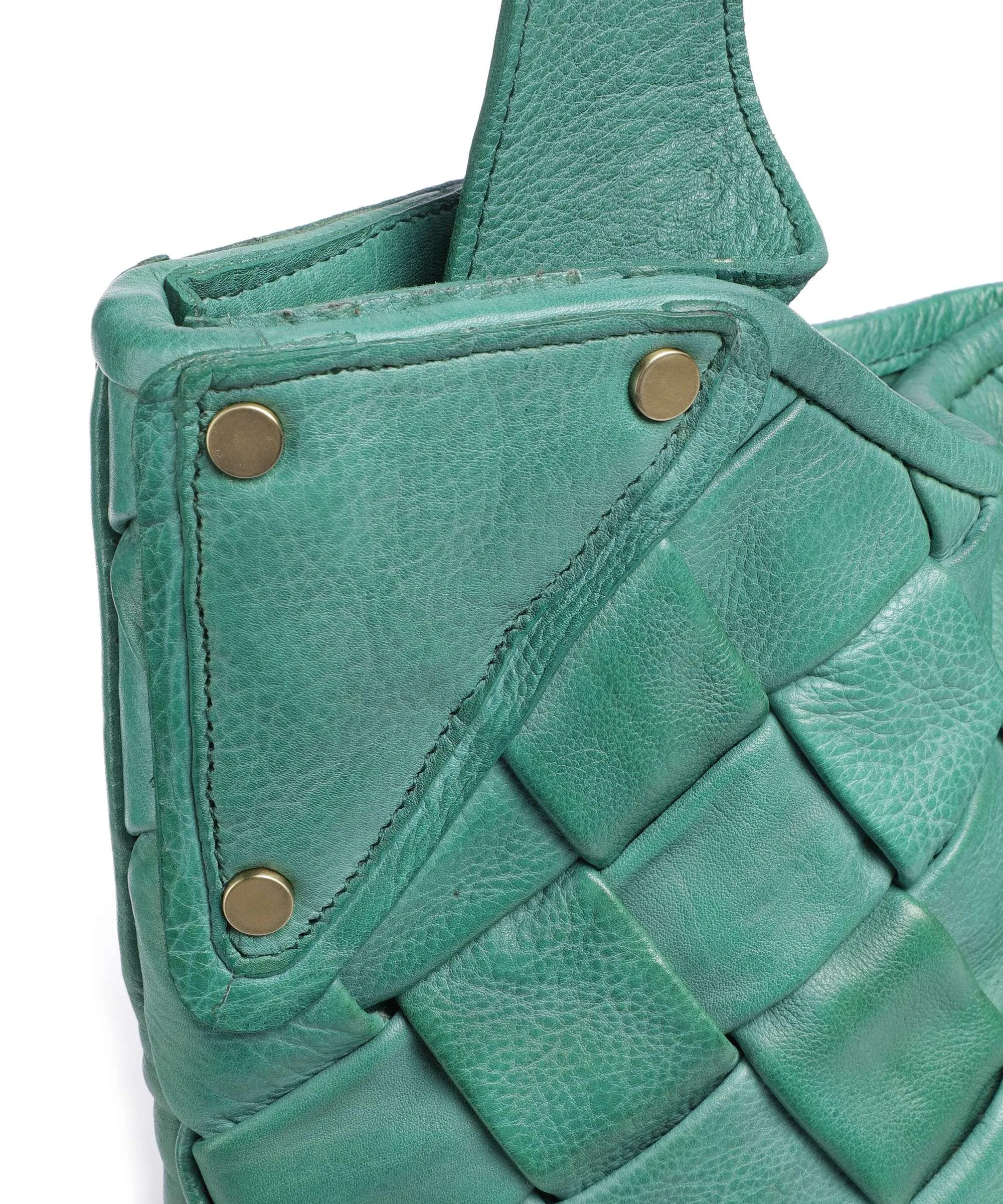  Taschendieb Wien Annagasse 1 Borsa shopper pelle di vacchetta grana verde  