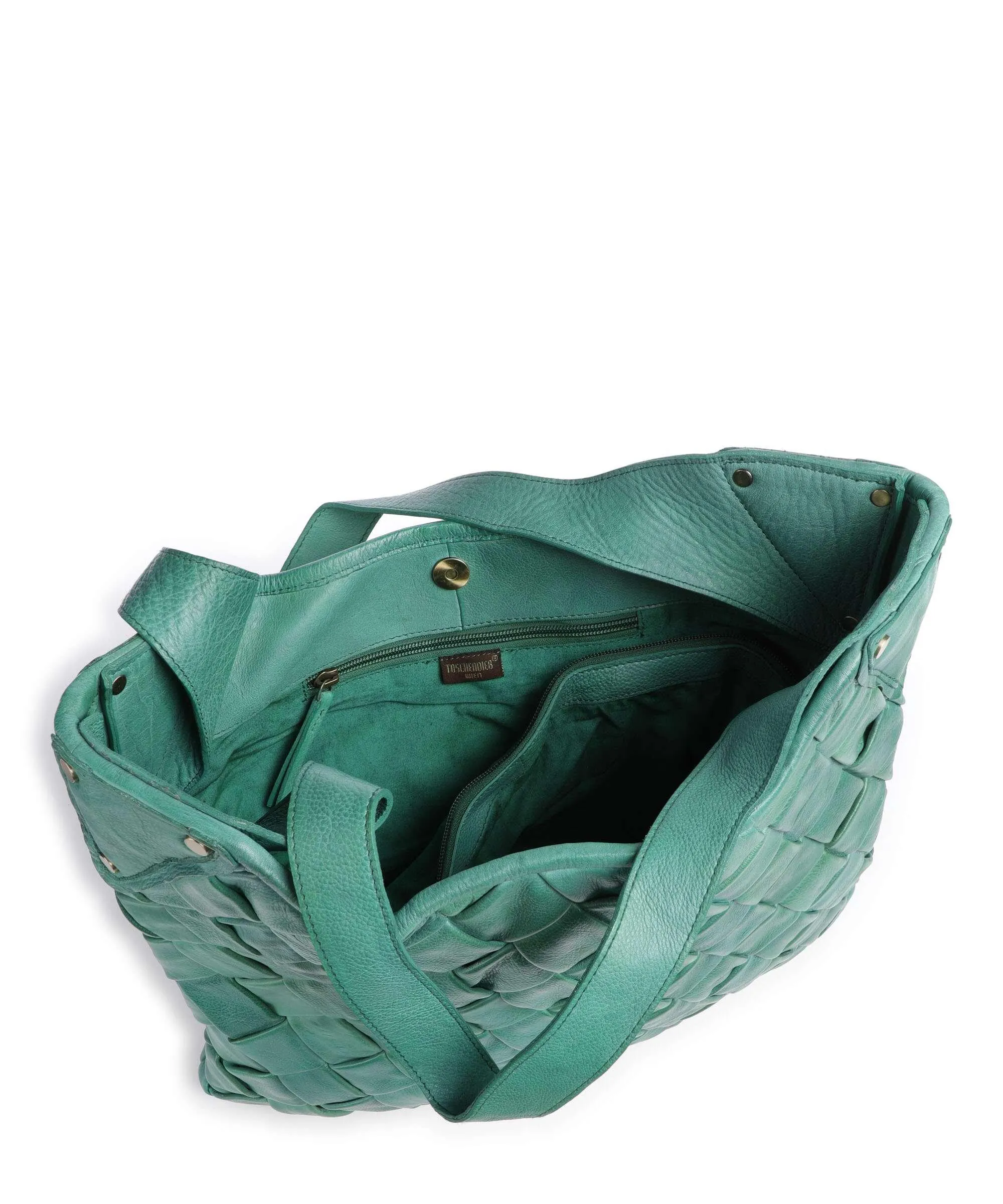  Taschendieb Wien Annagasse 1 Borsa shopper pelle di vacchetta grana verde  