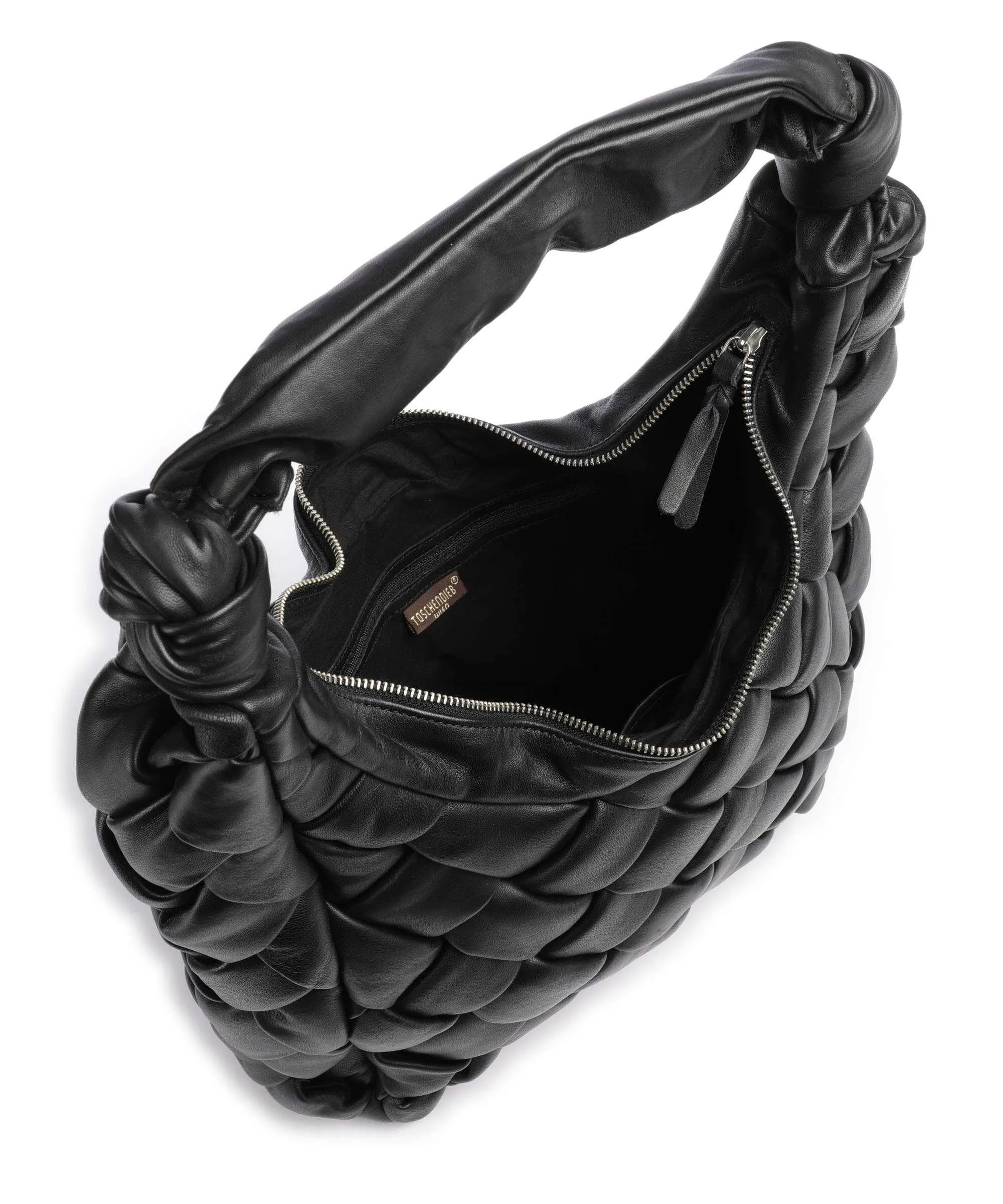  Taschendieb Wien Elisabethstrasse 1 Borsa hobo pelle di vacchetta finemente grana nero  