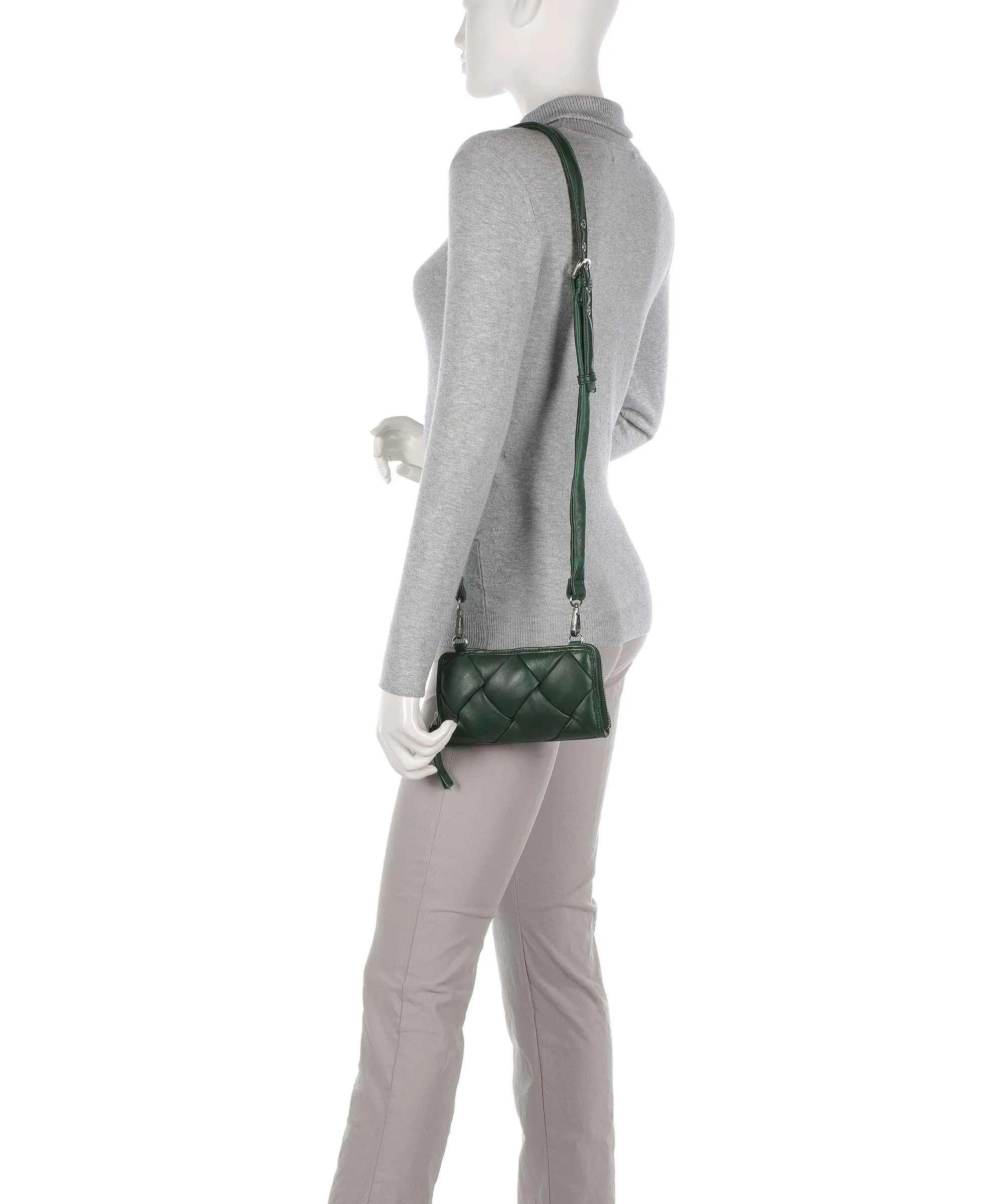  Taschendieb Wien Elisabethstrasse 6 Borsa a tracolla pelle di vacchetta finemente grana verde scuro  