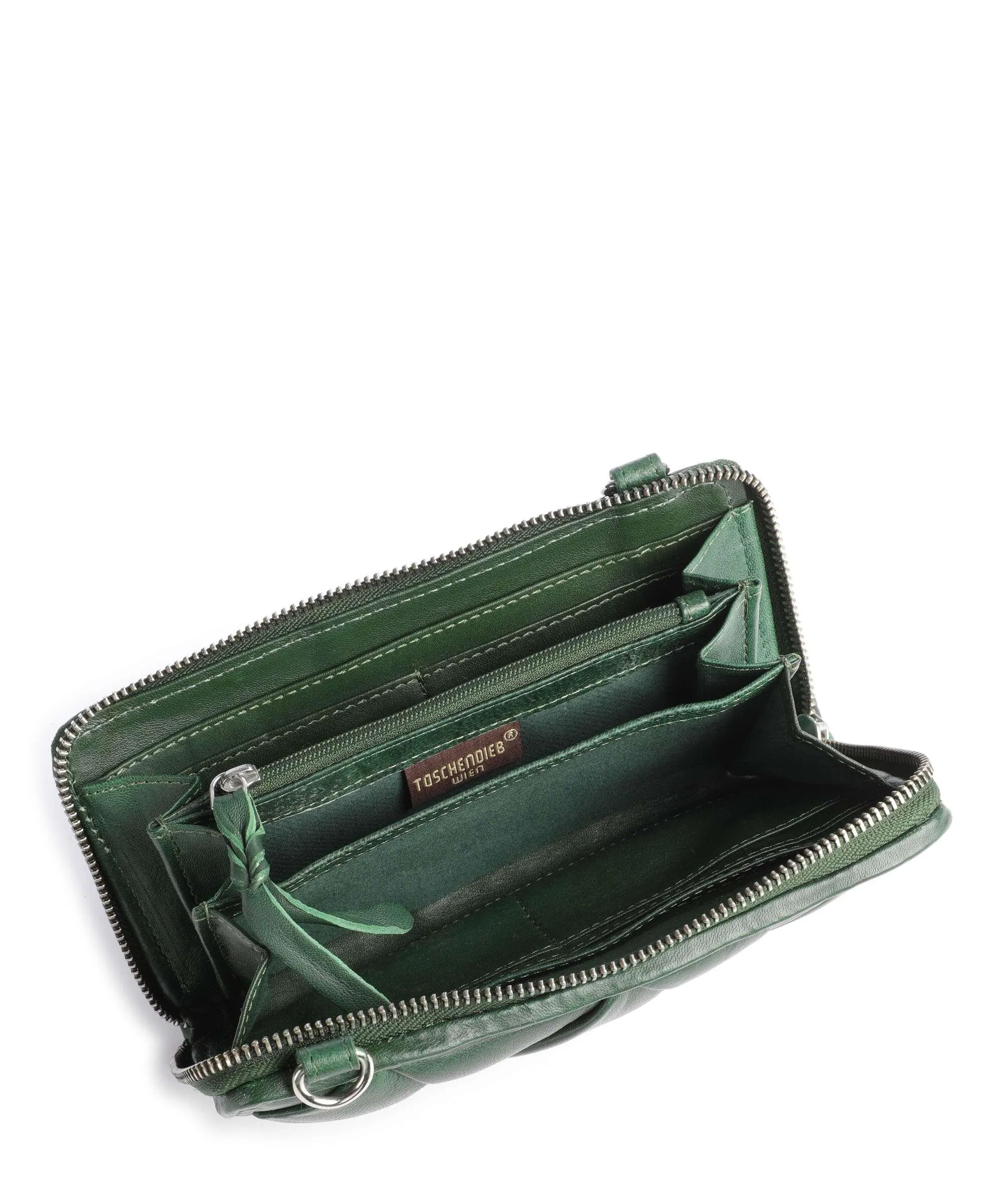 Taschendieb Wien Elisabethstrasse 6 Borsa a tracolla pelle di vacchetta finemente grana verde scuro  