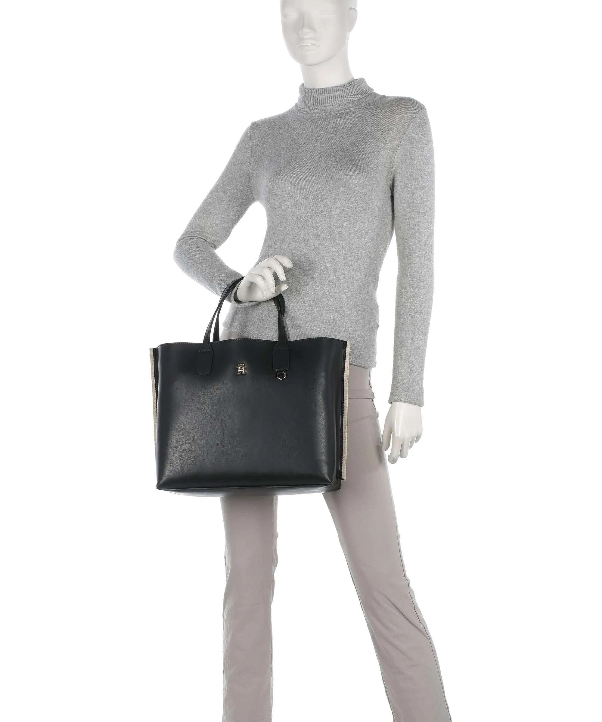  Tommy Hilfiger Iconic Borsa a mano pelle sintetica nero  