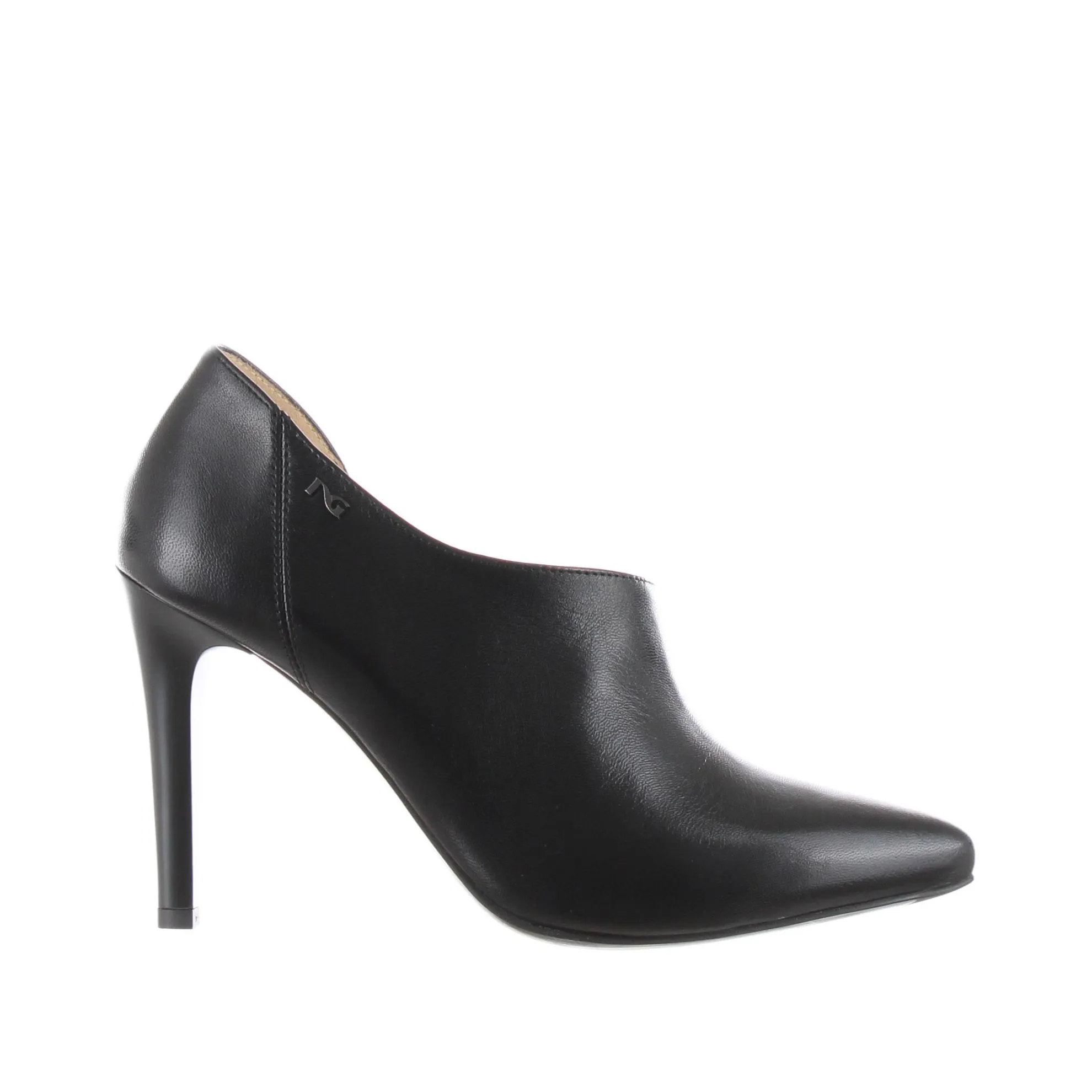 Tronchetto in pelle con scollo laterale