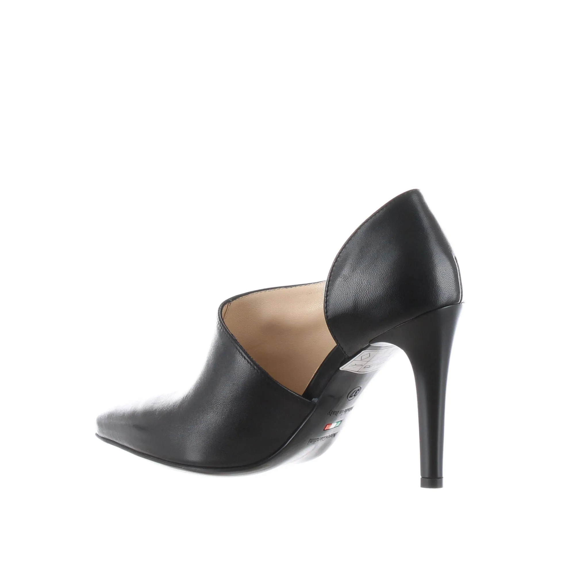 Tronchetto in pelle con scollo laterale