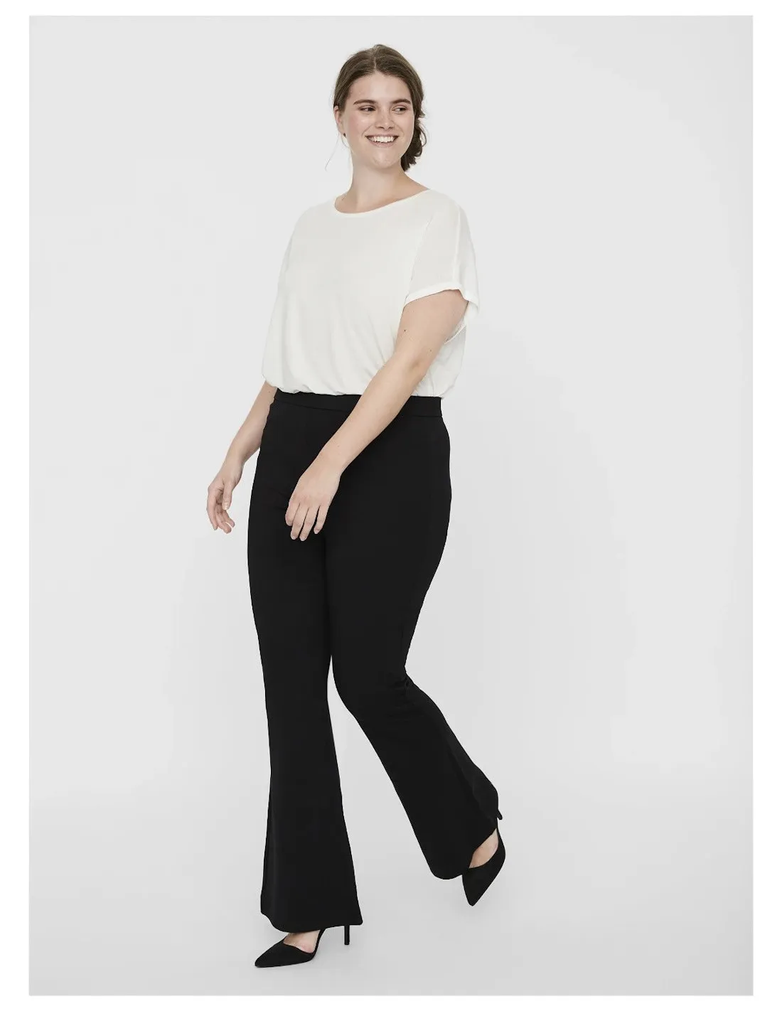 VERO MODA CURVE PANTALONI DONNA CKAMMA MW FLARED J