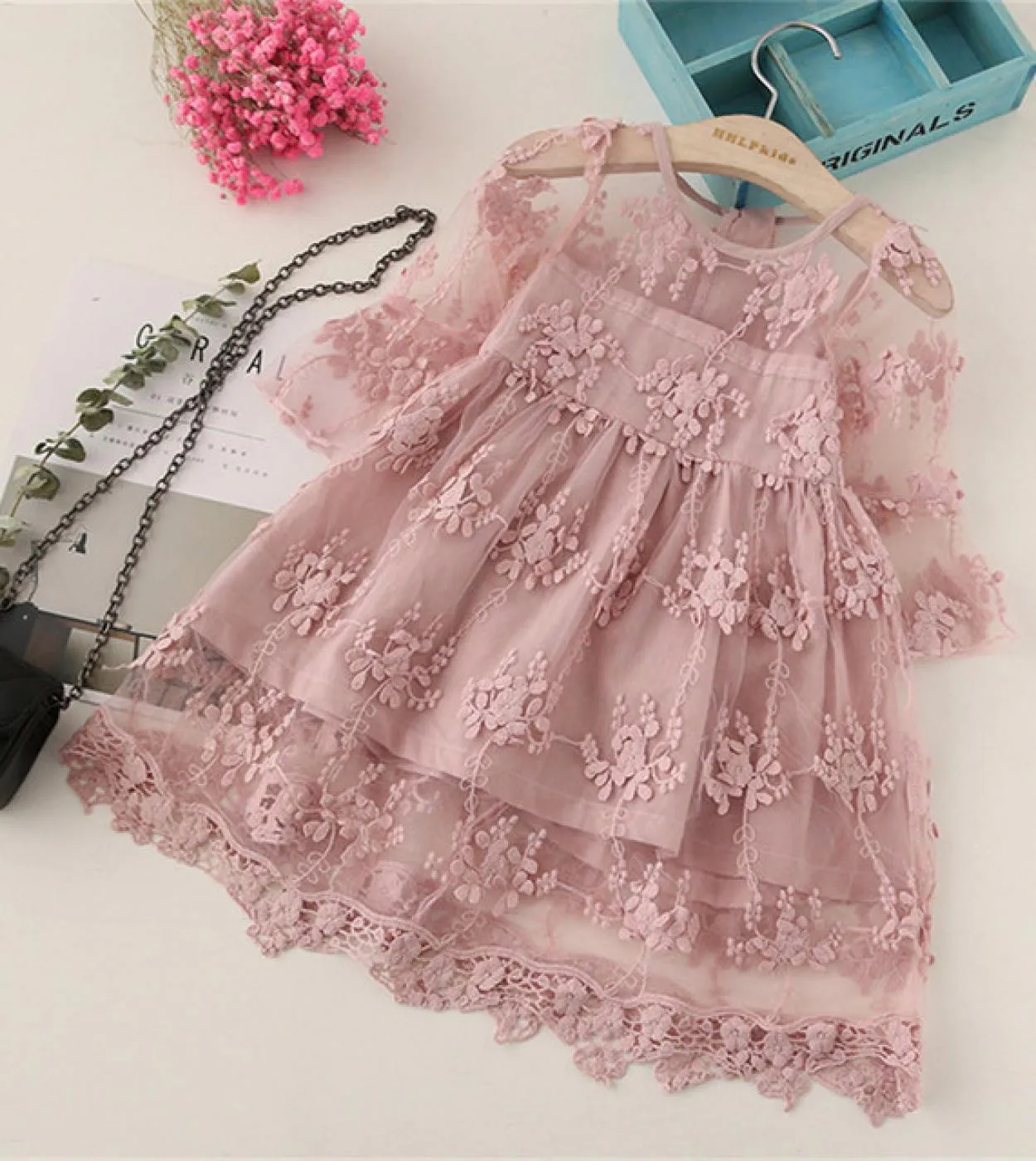 Vestito da principessa per bambina Vestito a maniche lunghe autunno inverno per bambini 3 8 anni Costume da festa di compleanno