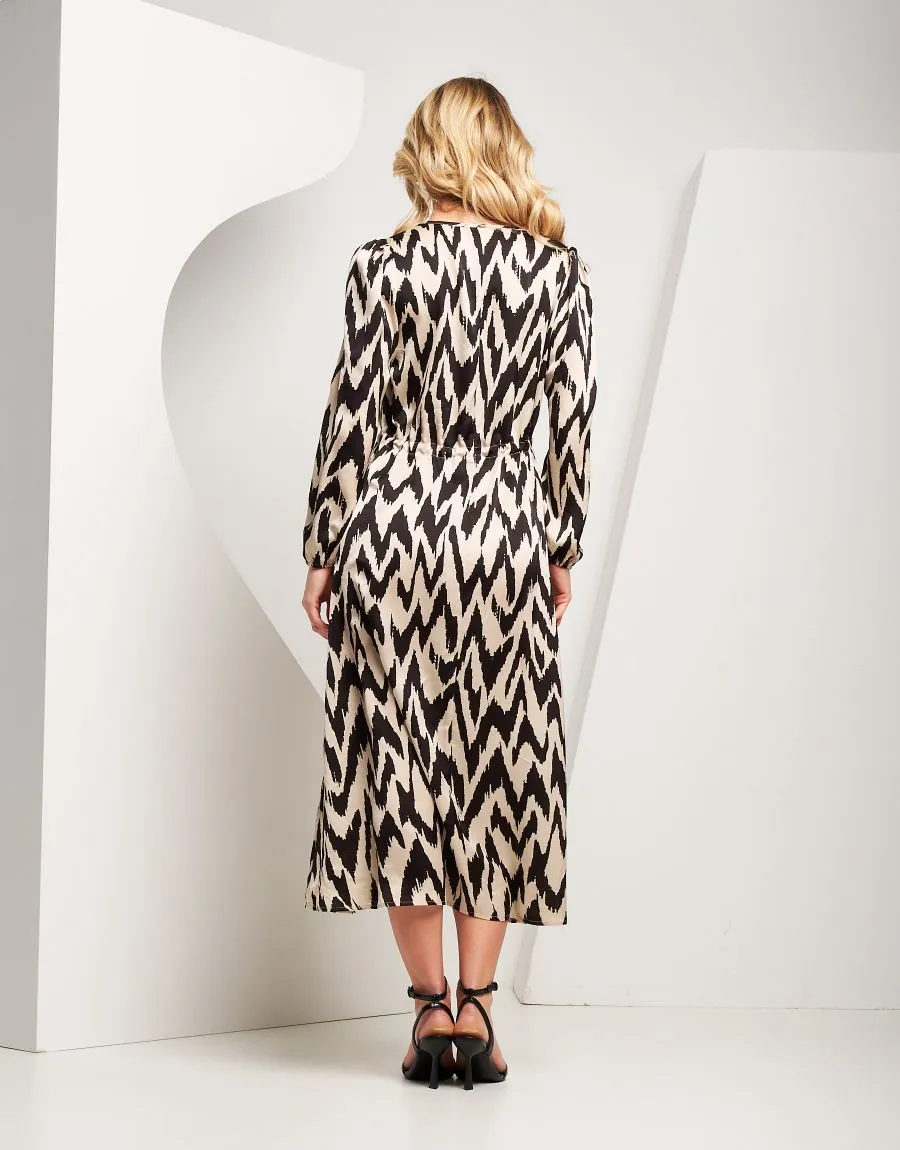 Vestito in raso fantasia con coulisse