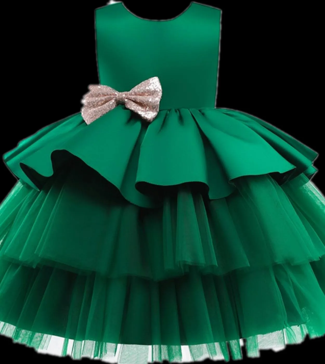 Vestito per bambini per ragazze Abiti da festa casual Fiocco Abiti di capodanno per ragazza Vestito a strati estivi Costume da p