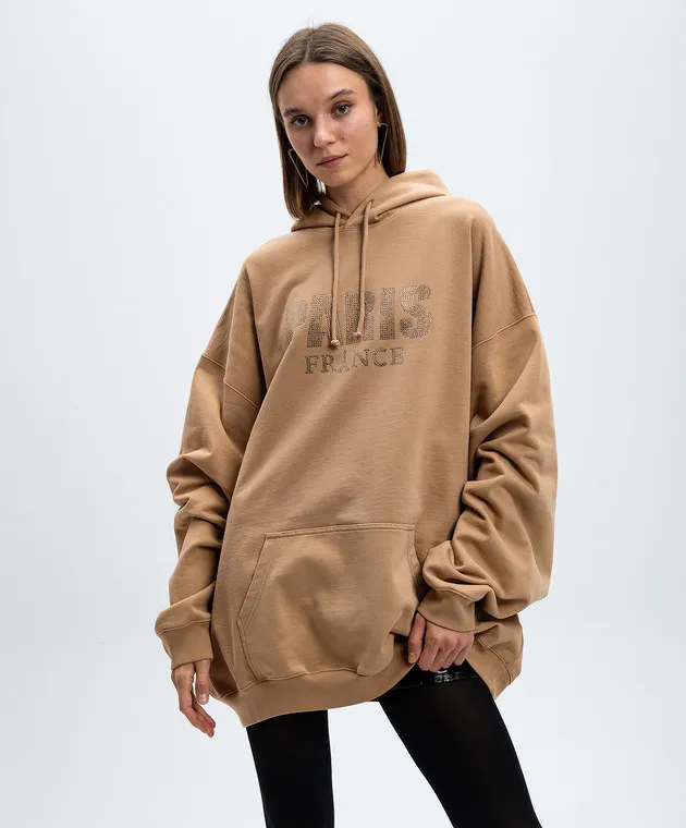 Vetements Felpa beige con cristalli UA65HD590S
