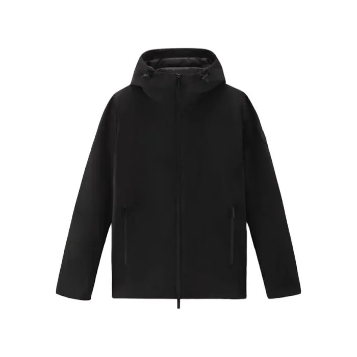 Woolrich Piumino Soft Shell Con Cappuccio Nero